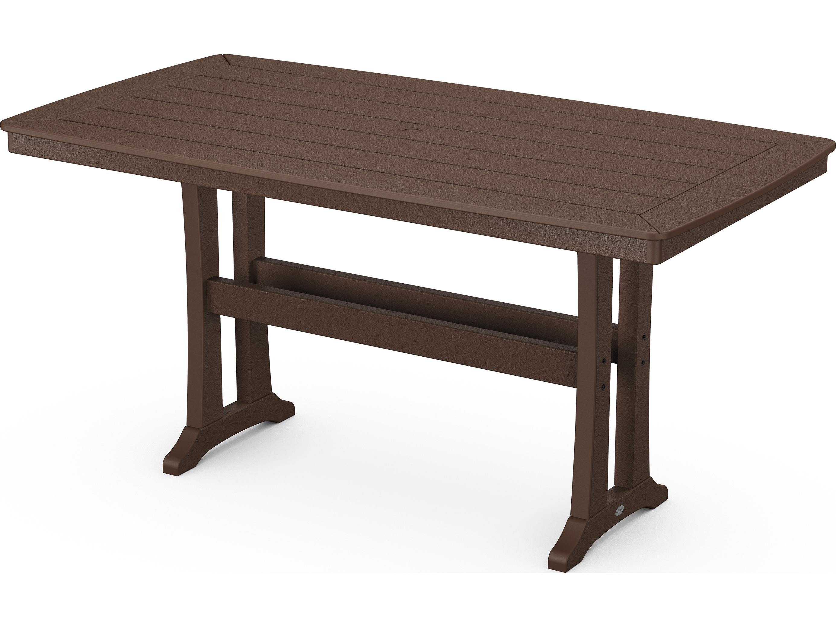 POLYWOOD® Nautical Recycled Plastic Trestle Rectangular Outdoor Counter Table