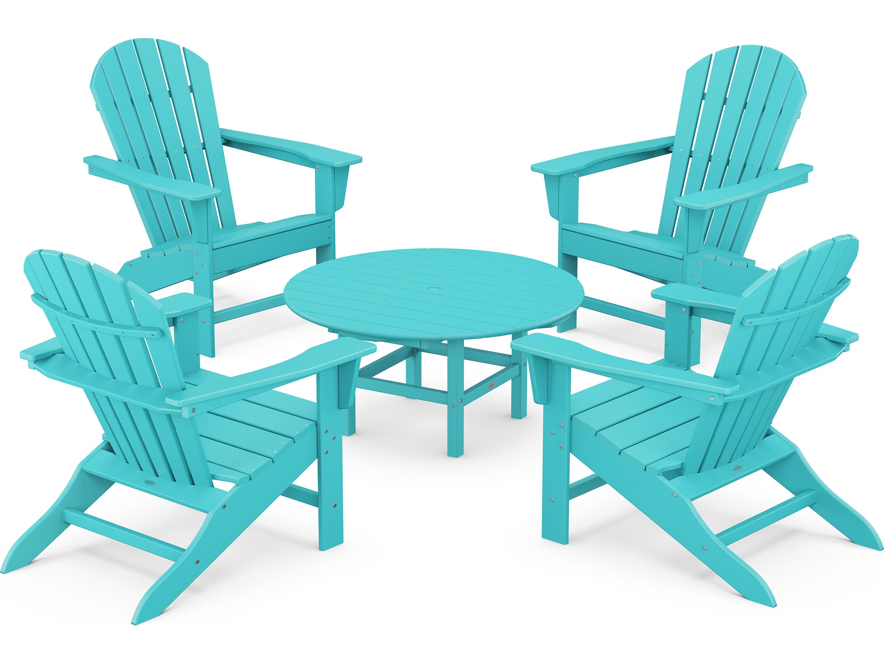 POLYWOOD® South Beach Recycled Plastic 5 Piece Patio Lounge Set