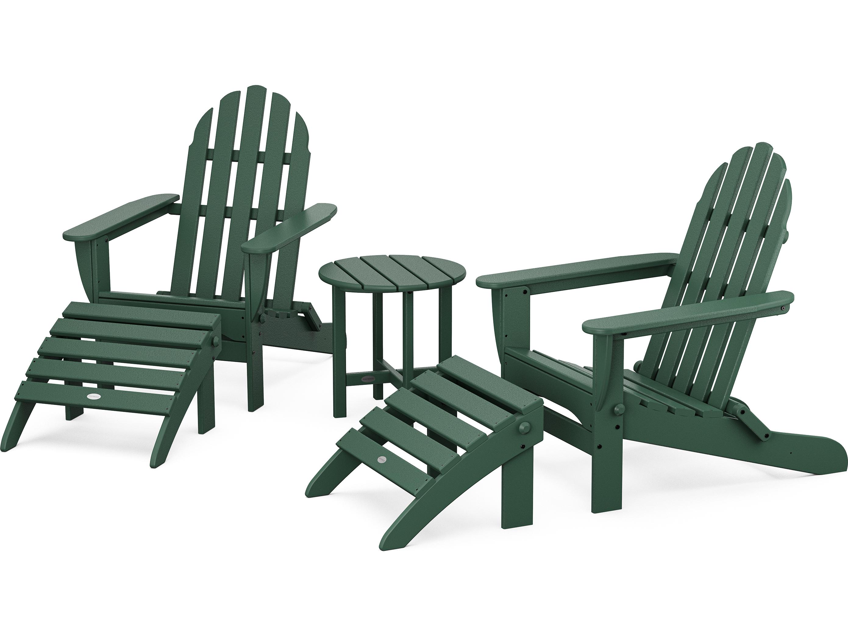 POLYWOOD® Classic Adirondack Recycled Plastic 5-Piece Outdoor Lounge Set