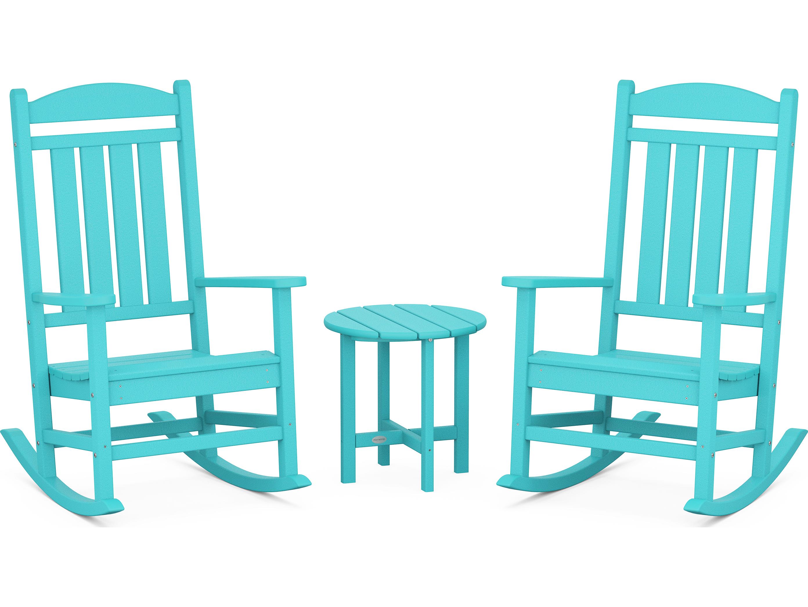 POLYWOOD® Presidential Recycled Plastic 3-Piece Rocker Outdoor Patio Lounge Set