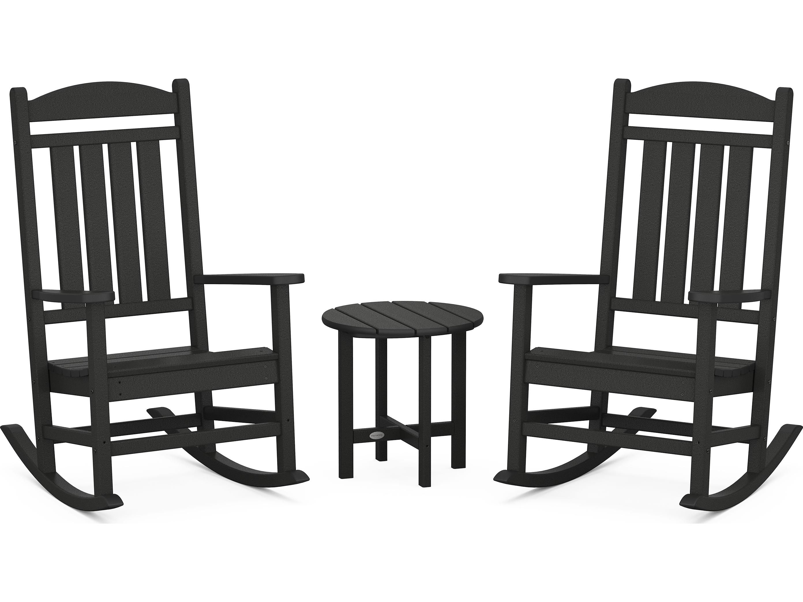POLYWOOD® Presidential Recycled Plastic 3-Piece Rocker Outdoor Patio Lounge Set