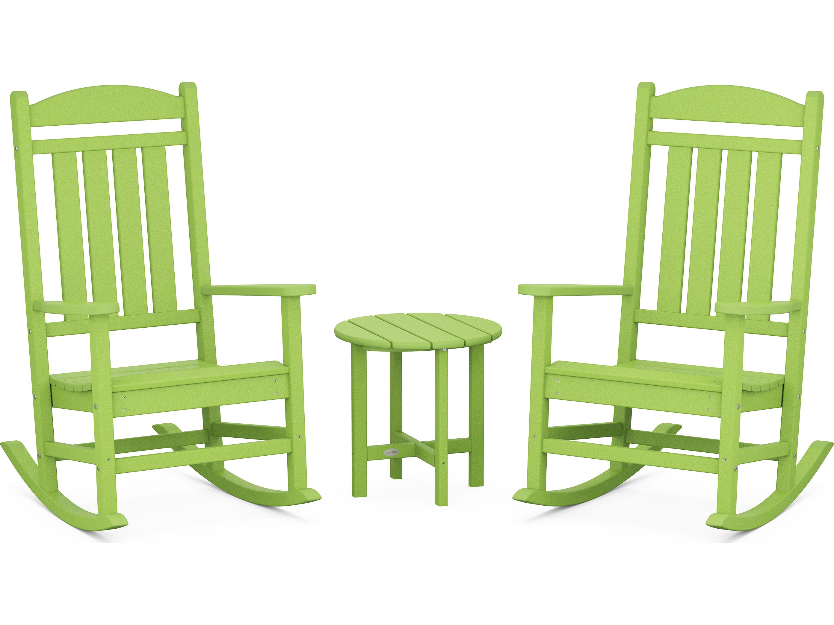 POLYWOOD® Presidential Recycled Plastic 3-Piece Rocker Outdoor Patio Lounge Set