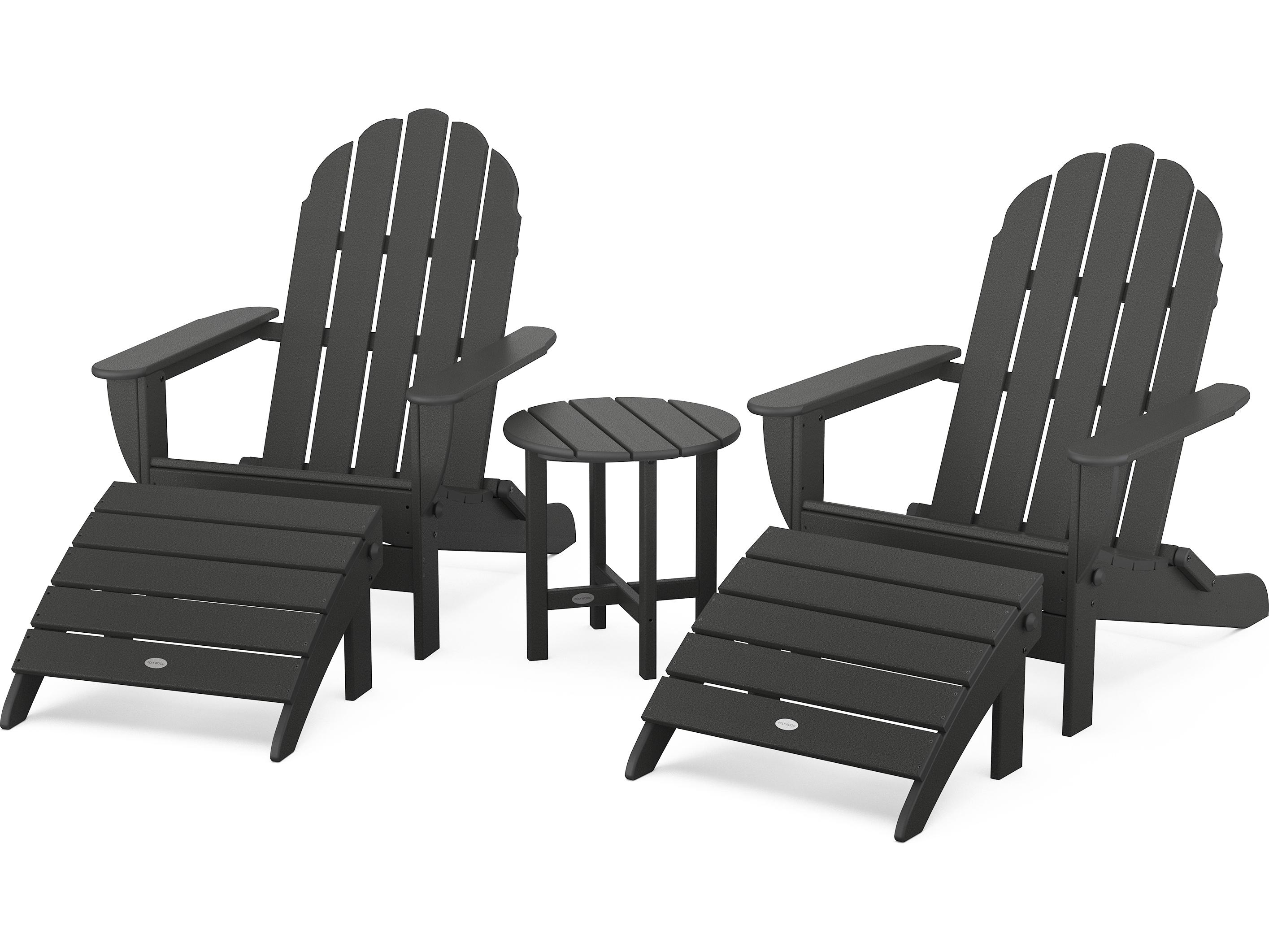 POLYWOOD® Classic Adirondack Recycled Plastic 5-Piece Patio Lounge Set
