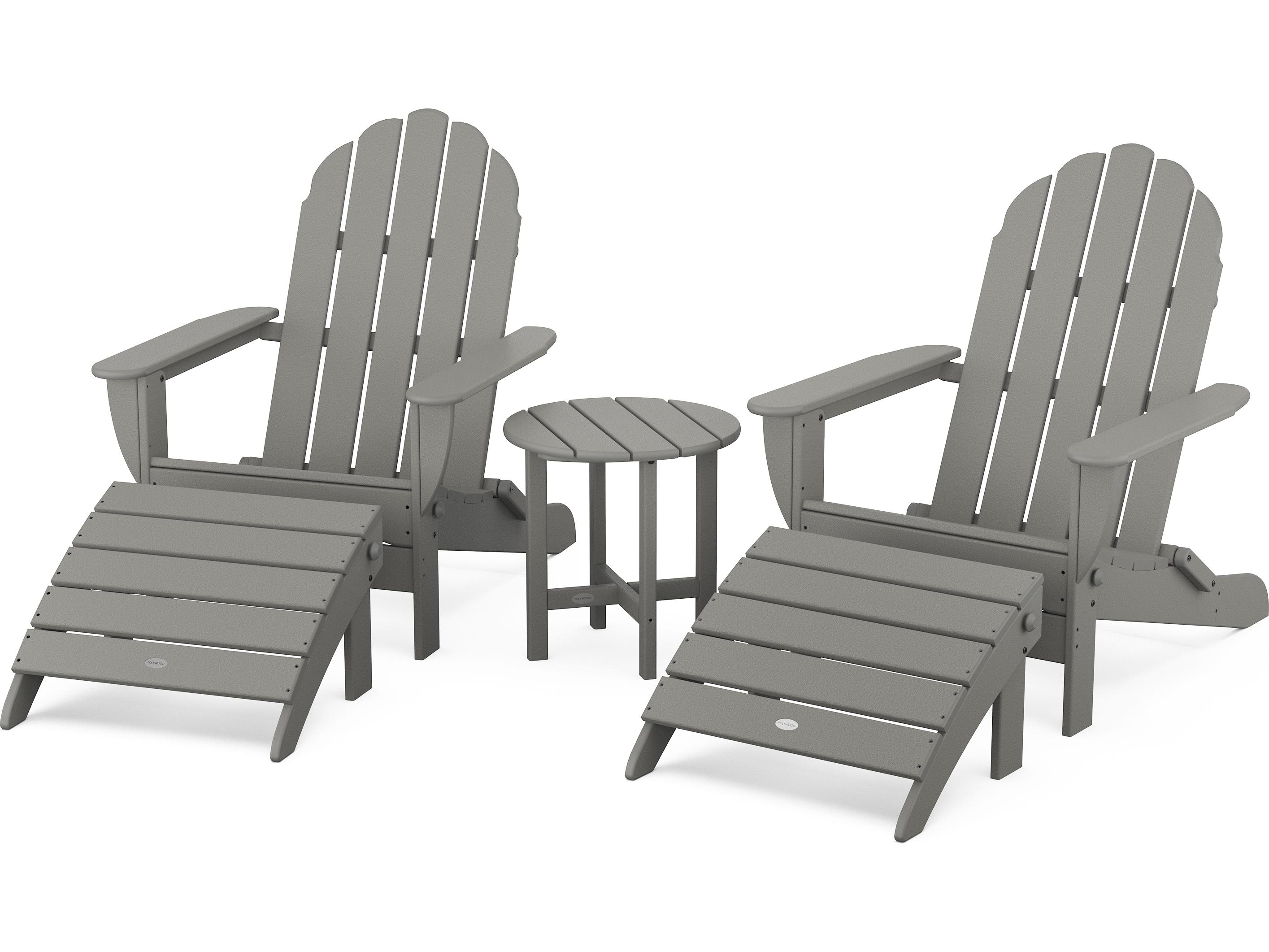 POLYWOOD® Classic Adirondack Recycled Plastic 5-Piece Patio Lounge Set