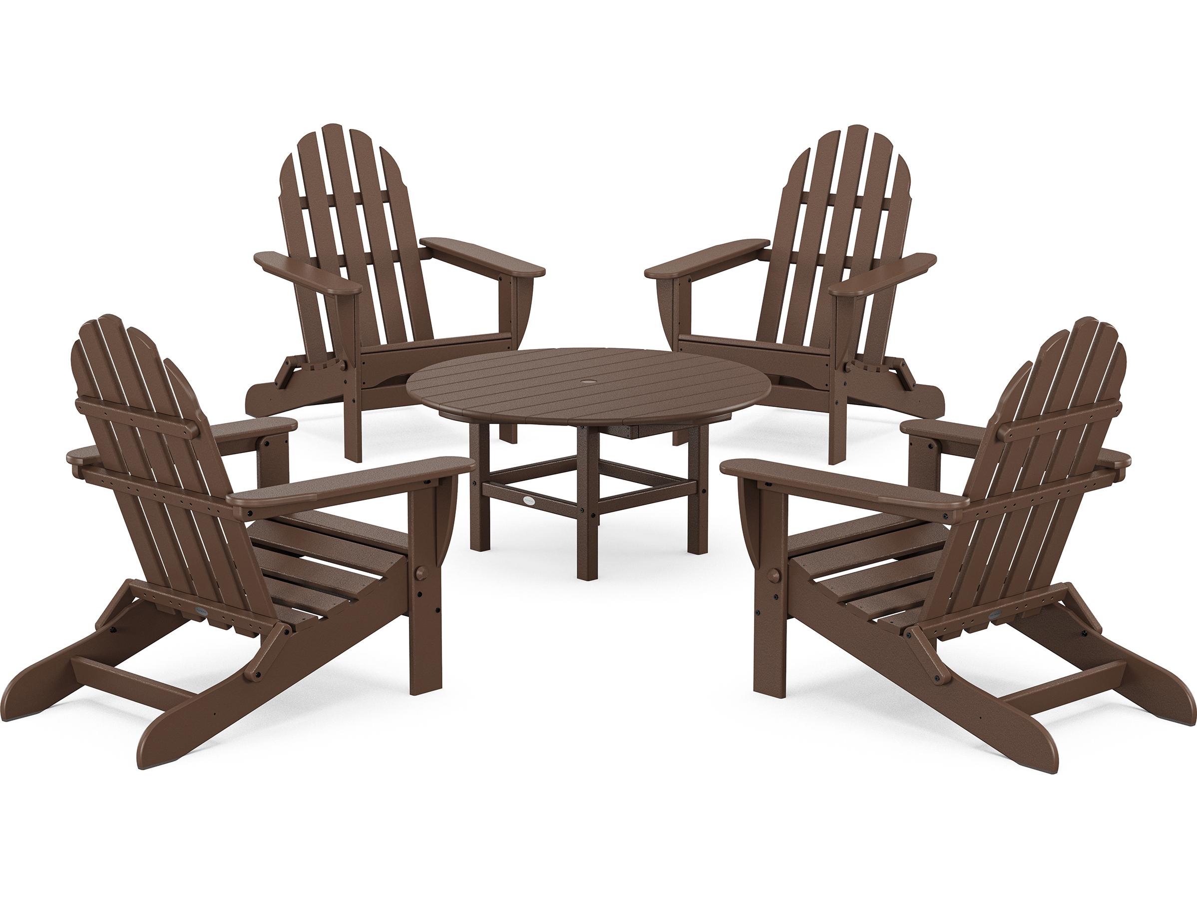 POLYWOOD® Classic Adirondack Recycled Plastic 5-Piece Outdoor Lounge Set