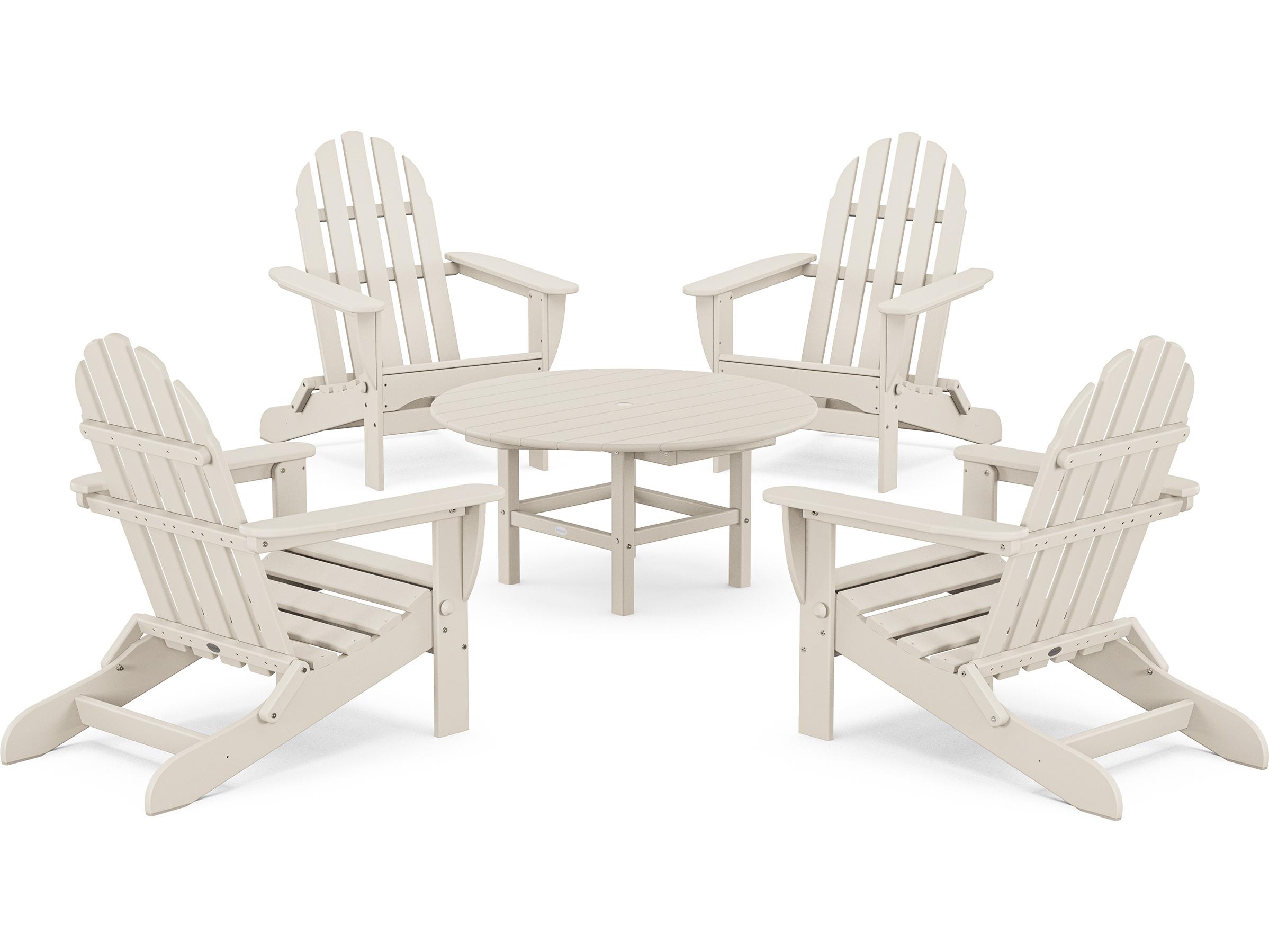 POLYWOOD® Classic Adirondack Recycled Plastic 5-Piece Outdoor Lounge Set