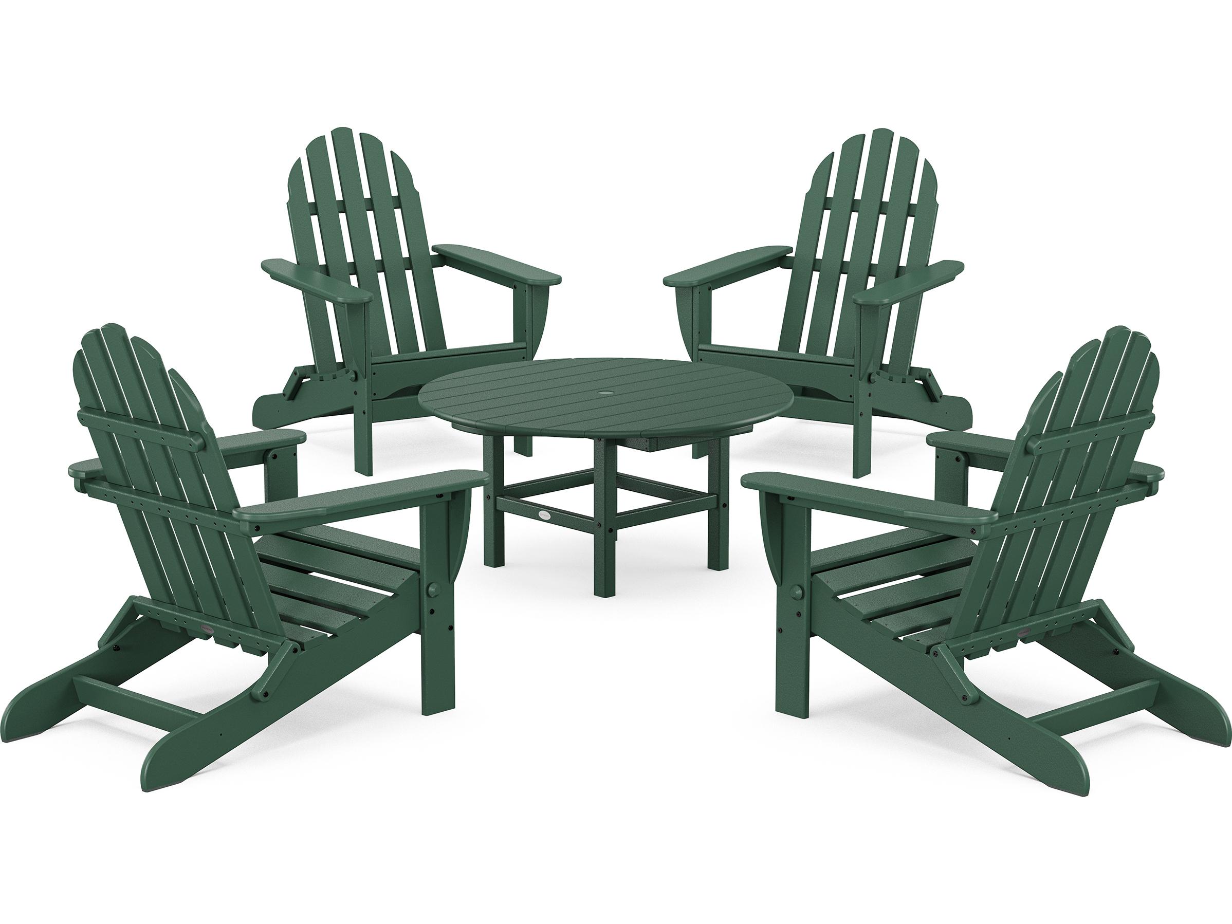 POLYWOOD® Classic Adirondack Recycled Plastic 5-Piece Outdoor Lounge Set