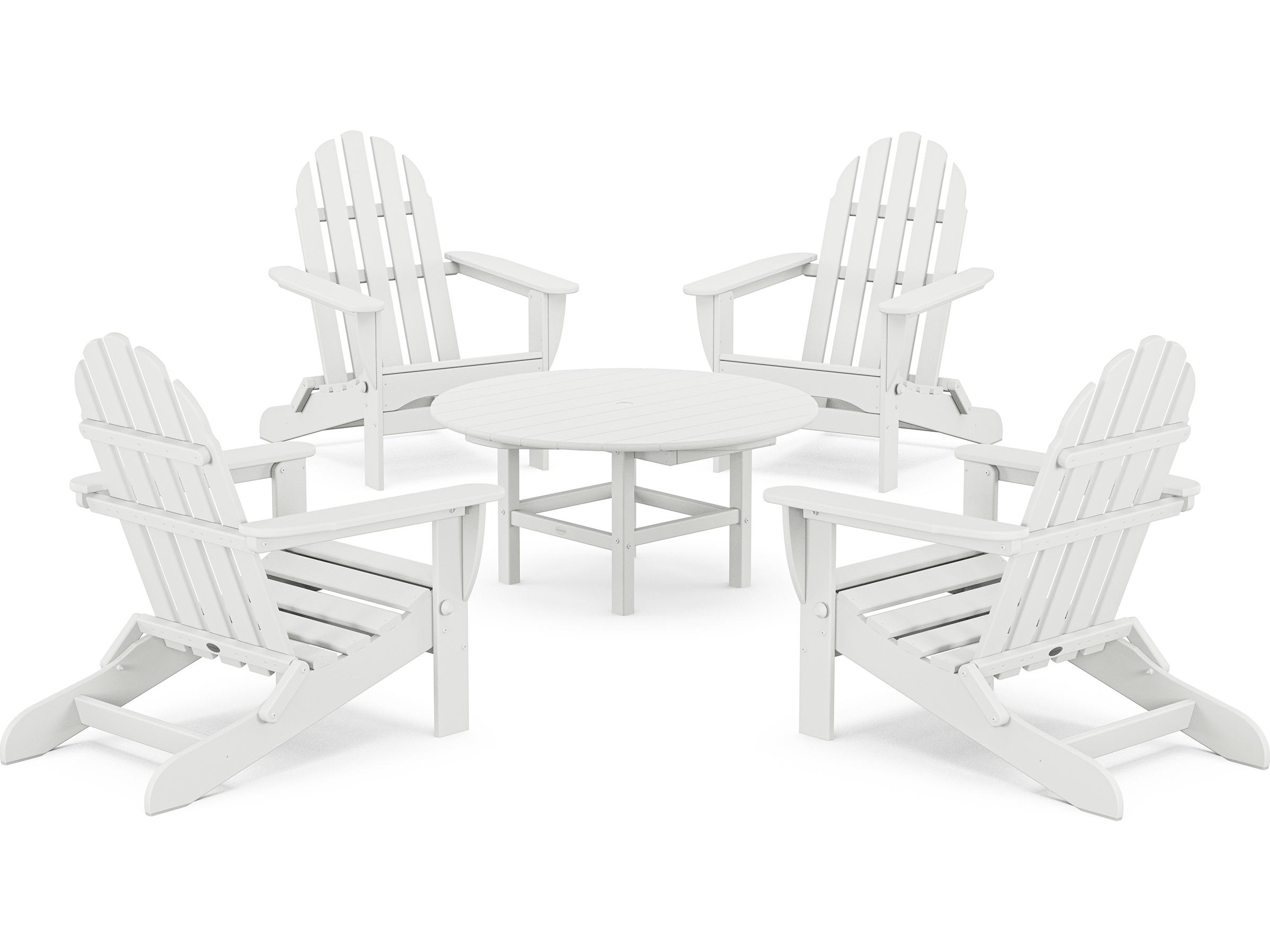 POLYWOOD® Classic Adirondack Recycled Plastic 5-Piece Outdoor Lounge Set