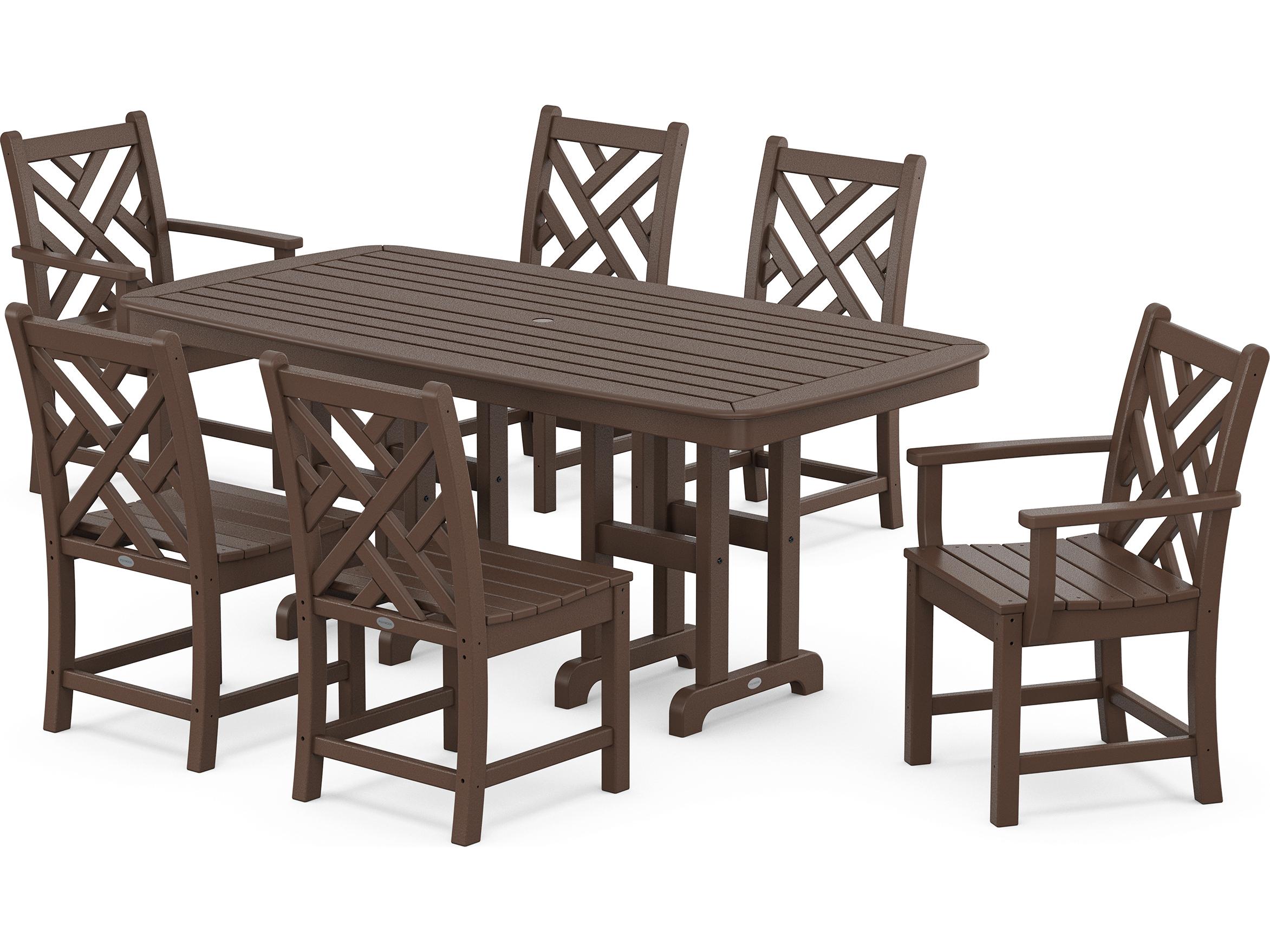 POLYWOOD® Chippendale Recycled Plastic 7-Piece Outdoor Dining Set
