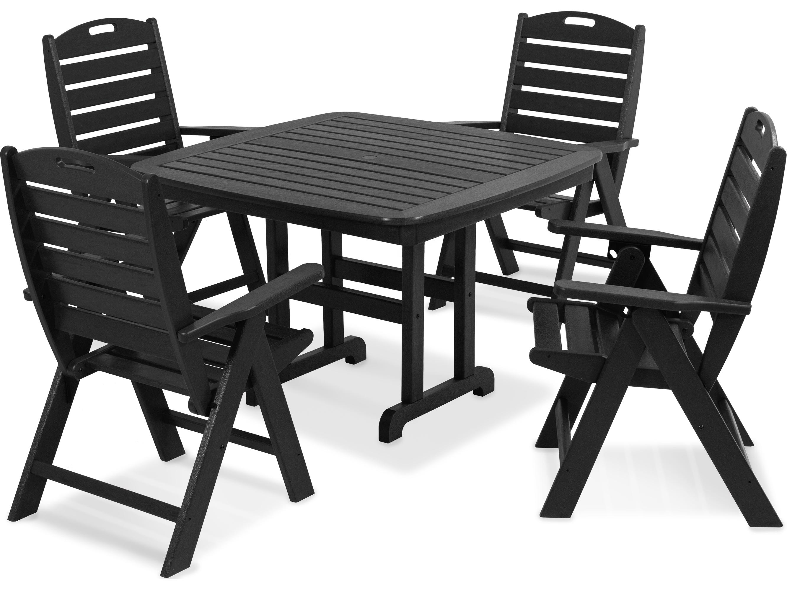 POLYWOOD® Nautical Recycled Plastic 5 Piece Patio Dining Set