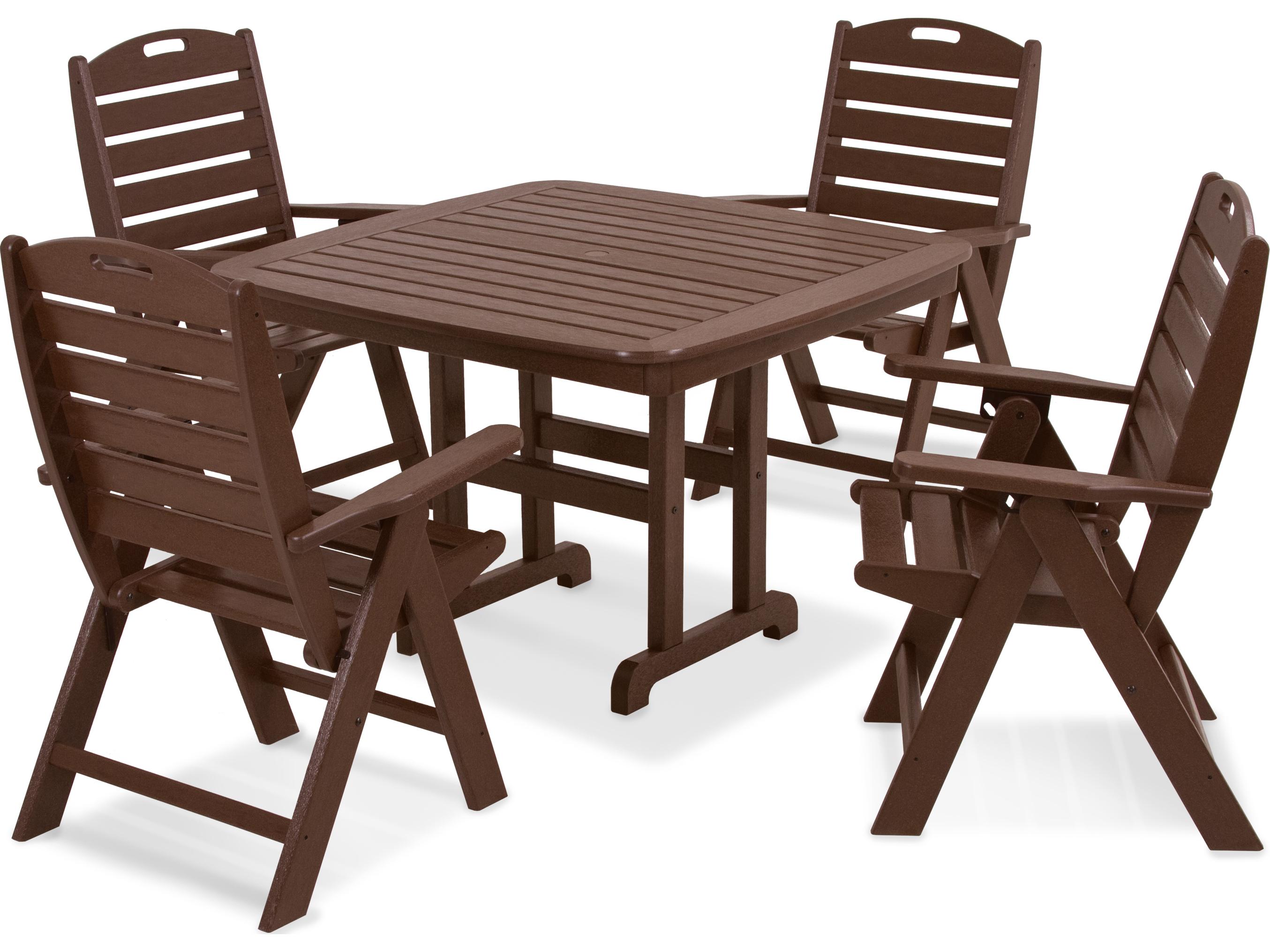 POLYWOOD® Nautical Recycled Plastic 5 Piece Patio Dining Set