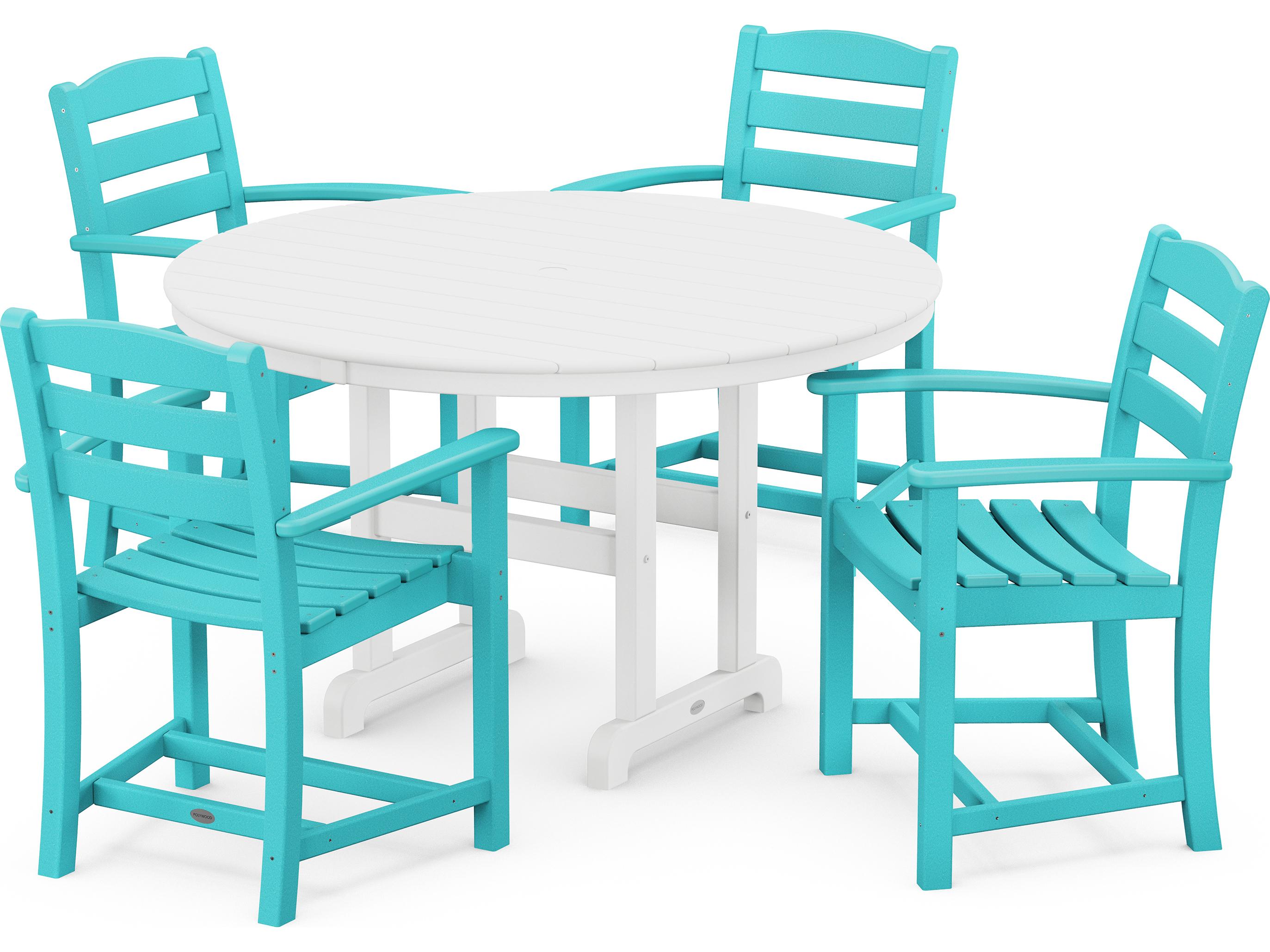 POLYWOOD® La Casa Cafe Recycled Plastic 5 Piece Patio Dining Set