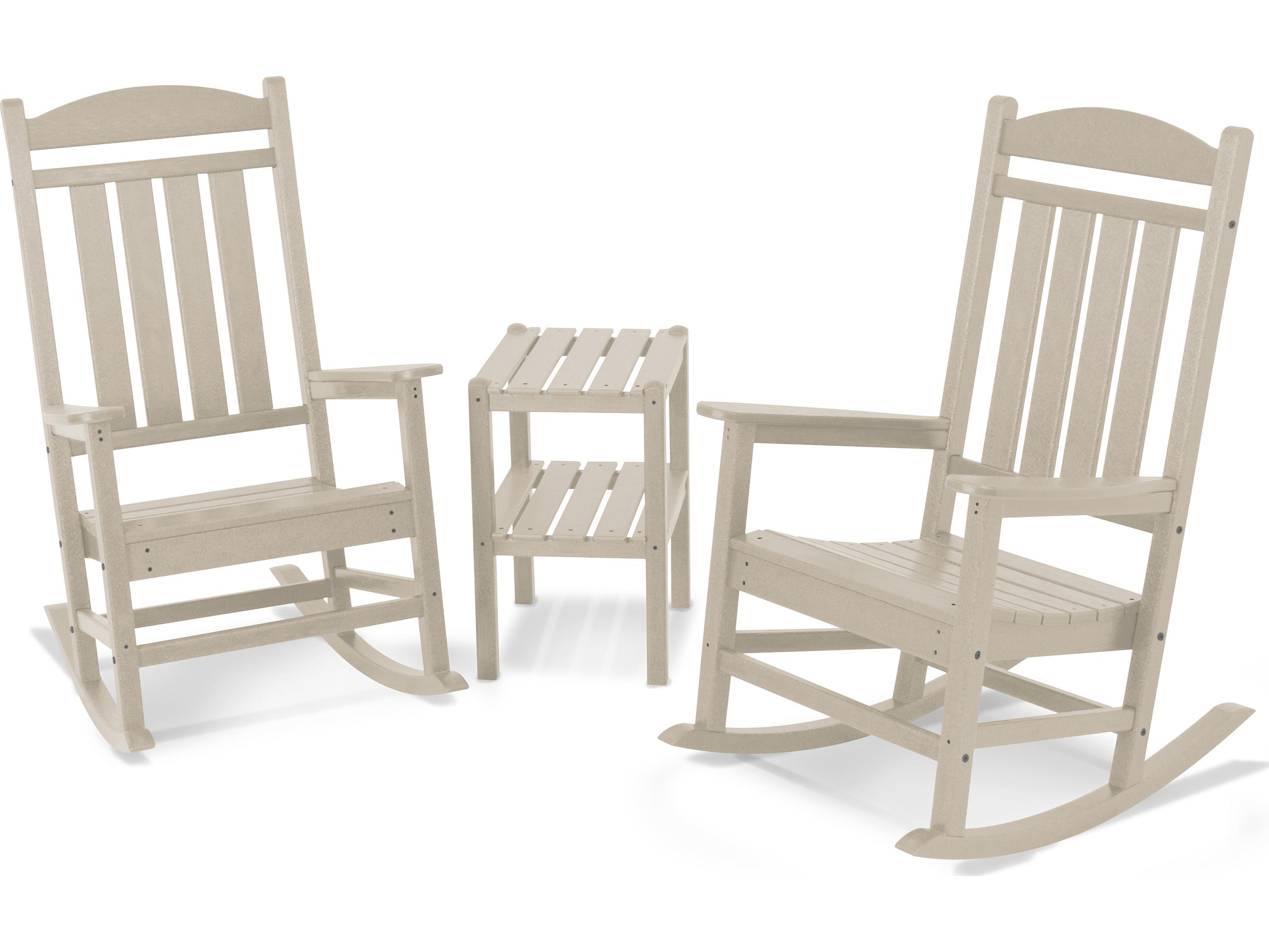 POLYWOOD® Presidential Recycled Plastic 3-Piece Rocker Patio Lounge Set