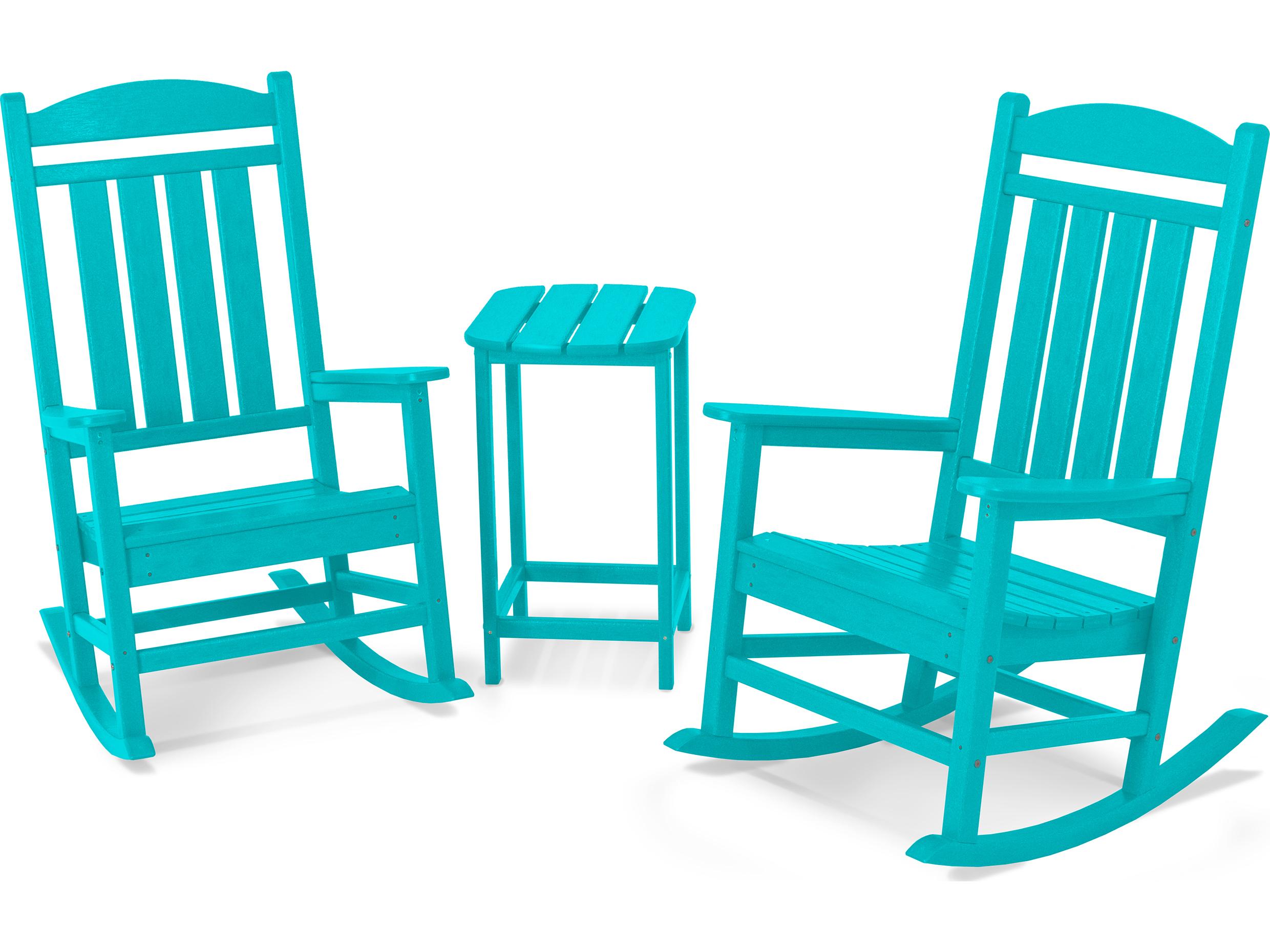 POLYWOOD® Presidential Recycled Plastic 3-Piece Rocker Outdoor Lounge Set