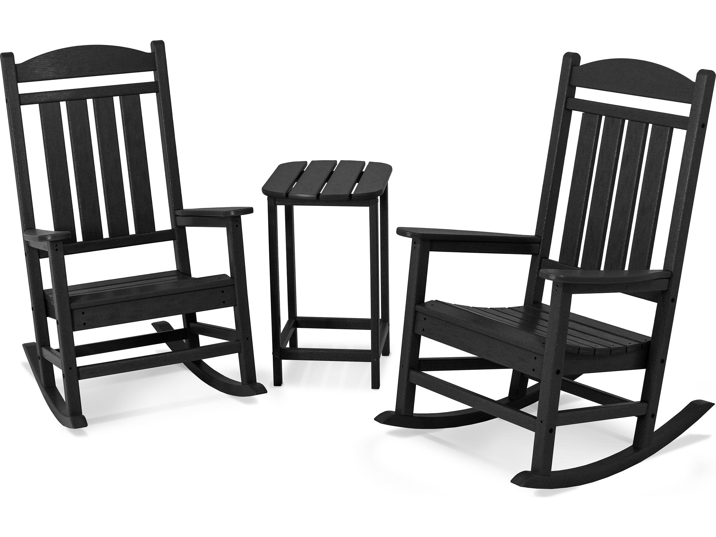 POLYWOOD® Presidential Recycled Plastic 3-Piece Rocker Outdoor Lounge Set