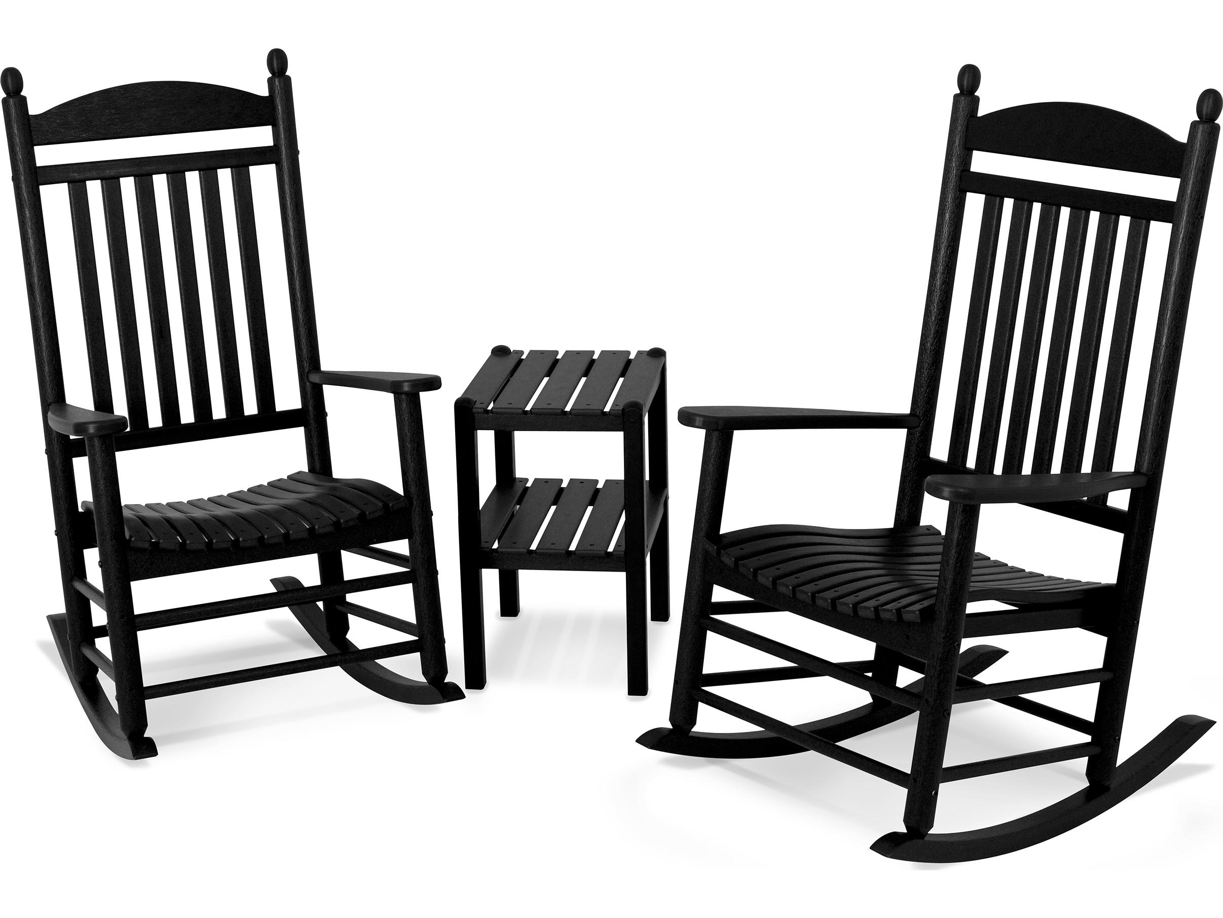 POLYWOOD® Jefferson Recycled Plastic 3-Piece Rocker Outdoor Patio Lounge Set