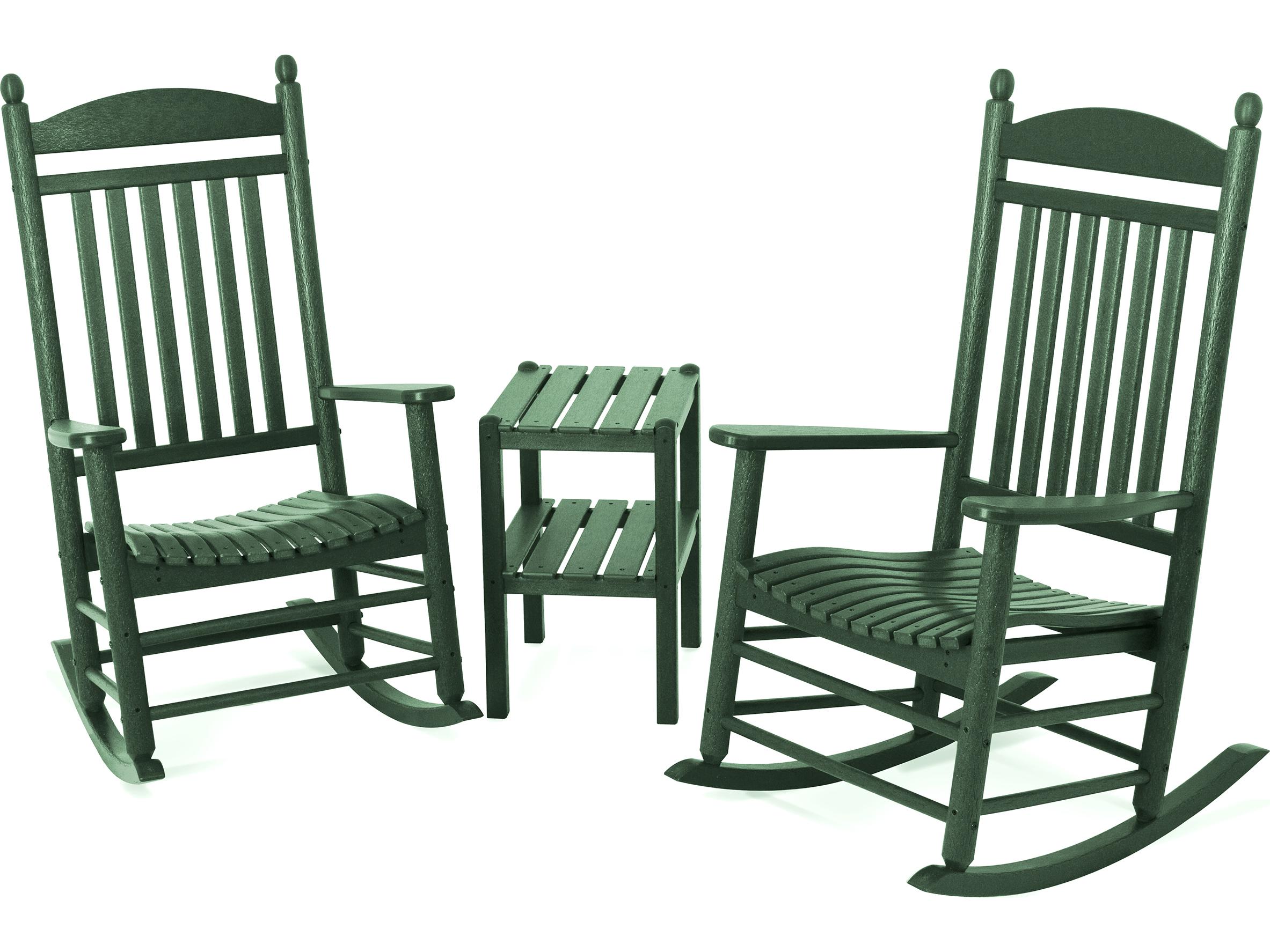 POLYWOOD® Jefferson Recycled Plastic 3-Piece Rocker Outdoor Patio Lounge Set