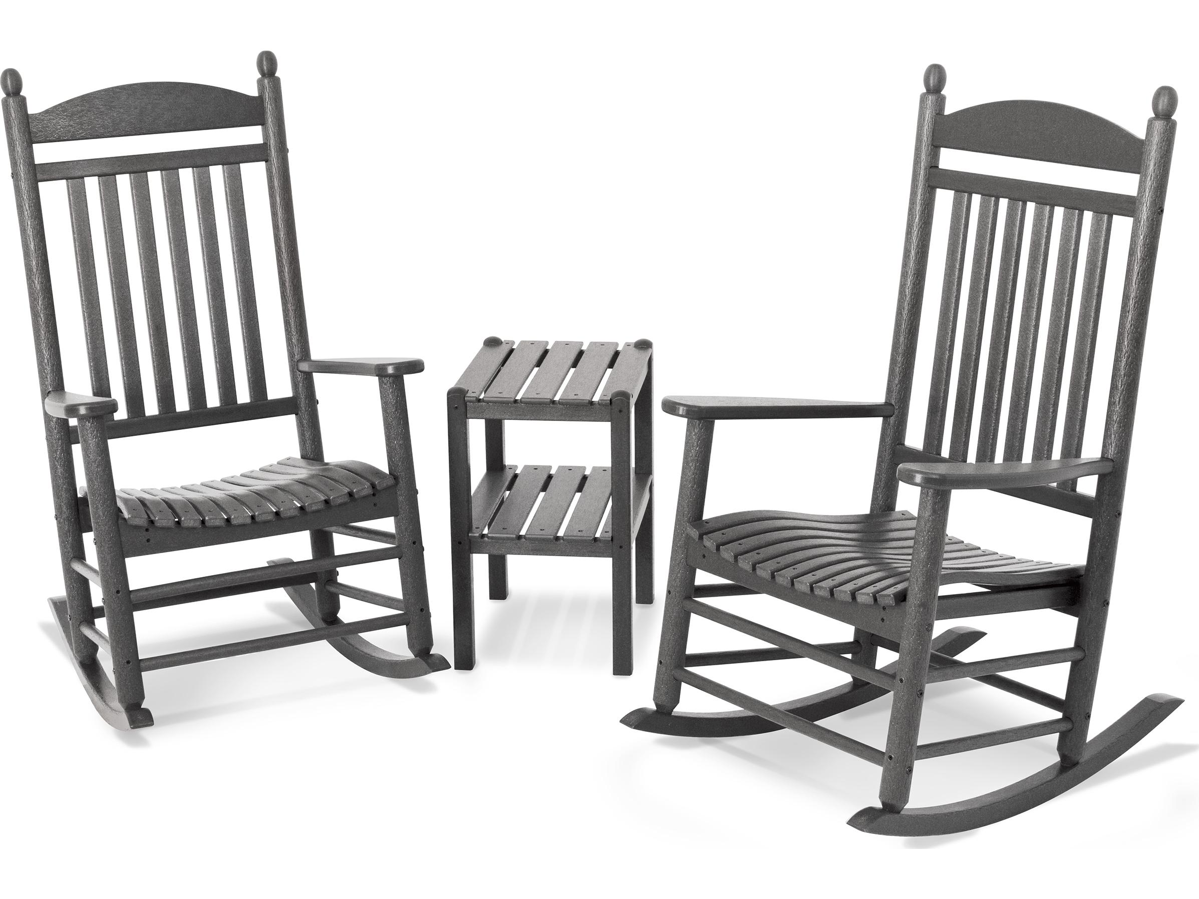 POLYWOOD® Jefferson Recycled Plastic 3-Piece Rocker Outdoor Patio Lounge Set