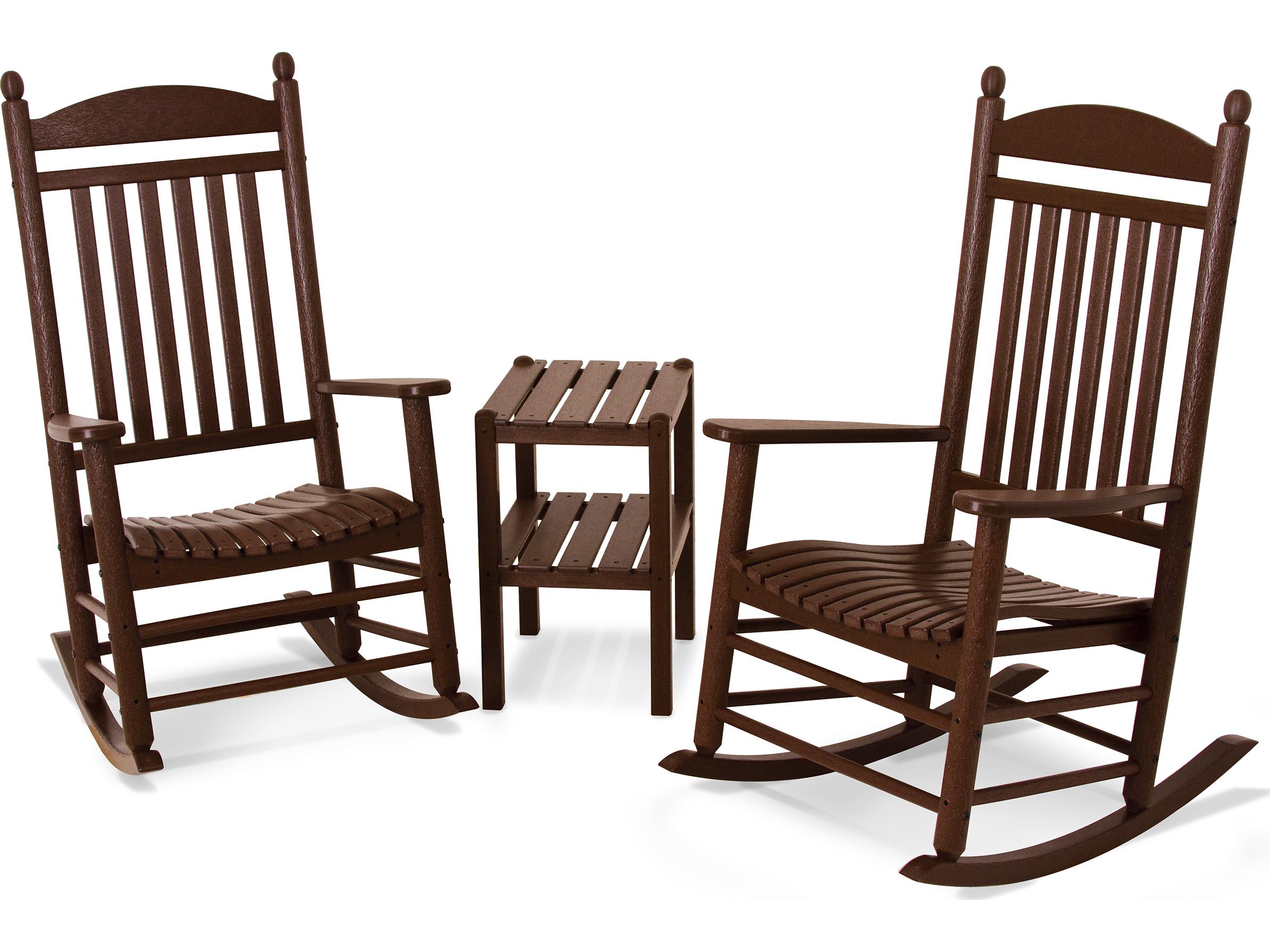 POLYWOOD® Jefferson Recycled Plastic 3-Piece Rocker Outdoor Patio Lounge Set