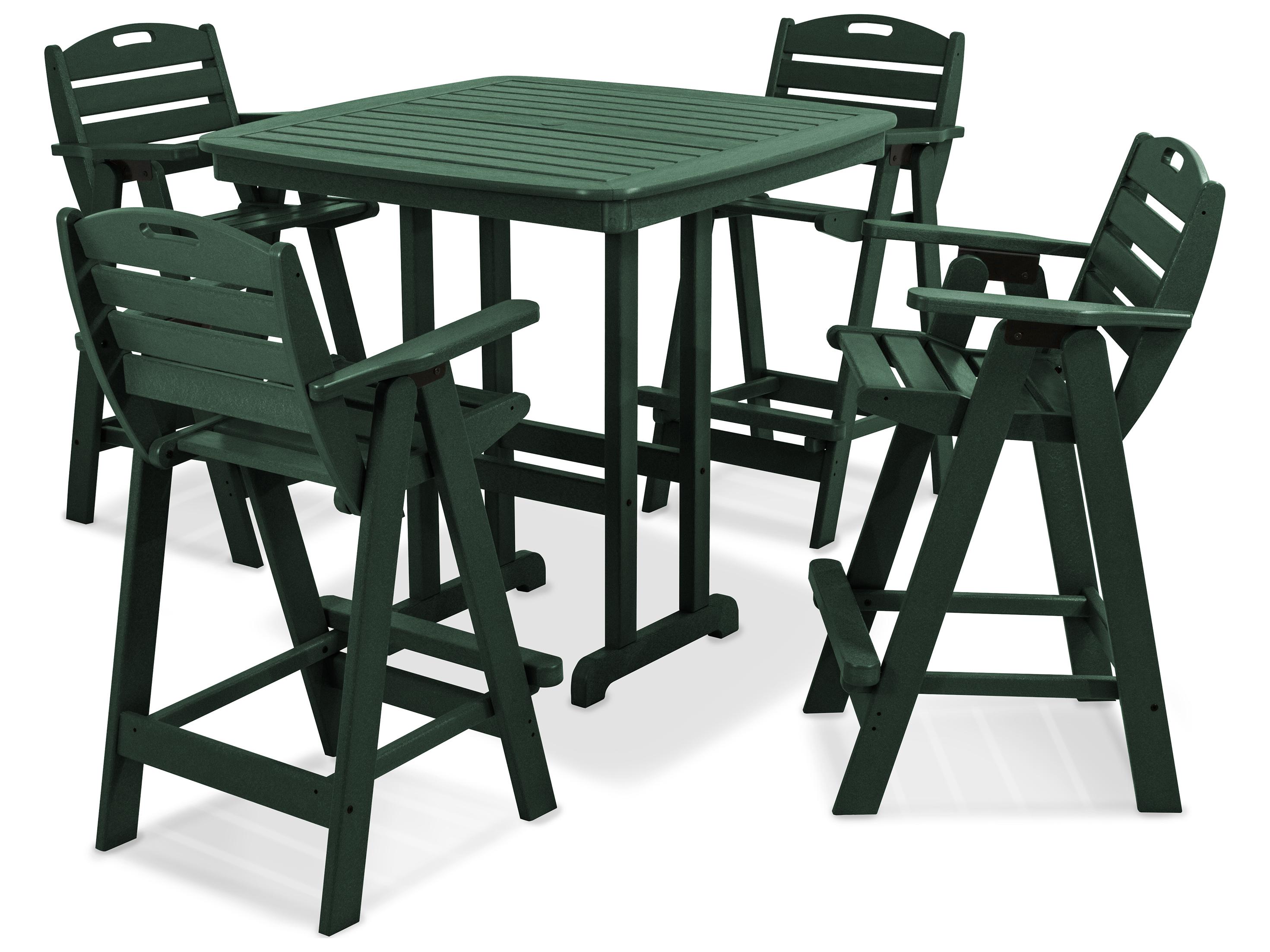 POLYWOOD® Nautical Recycled Plastic 5-Piece Bar Set