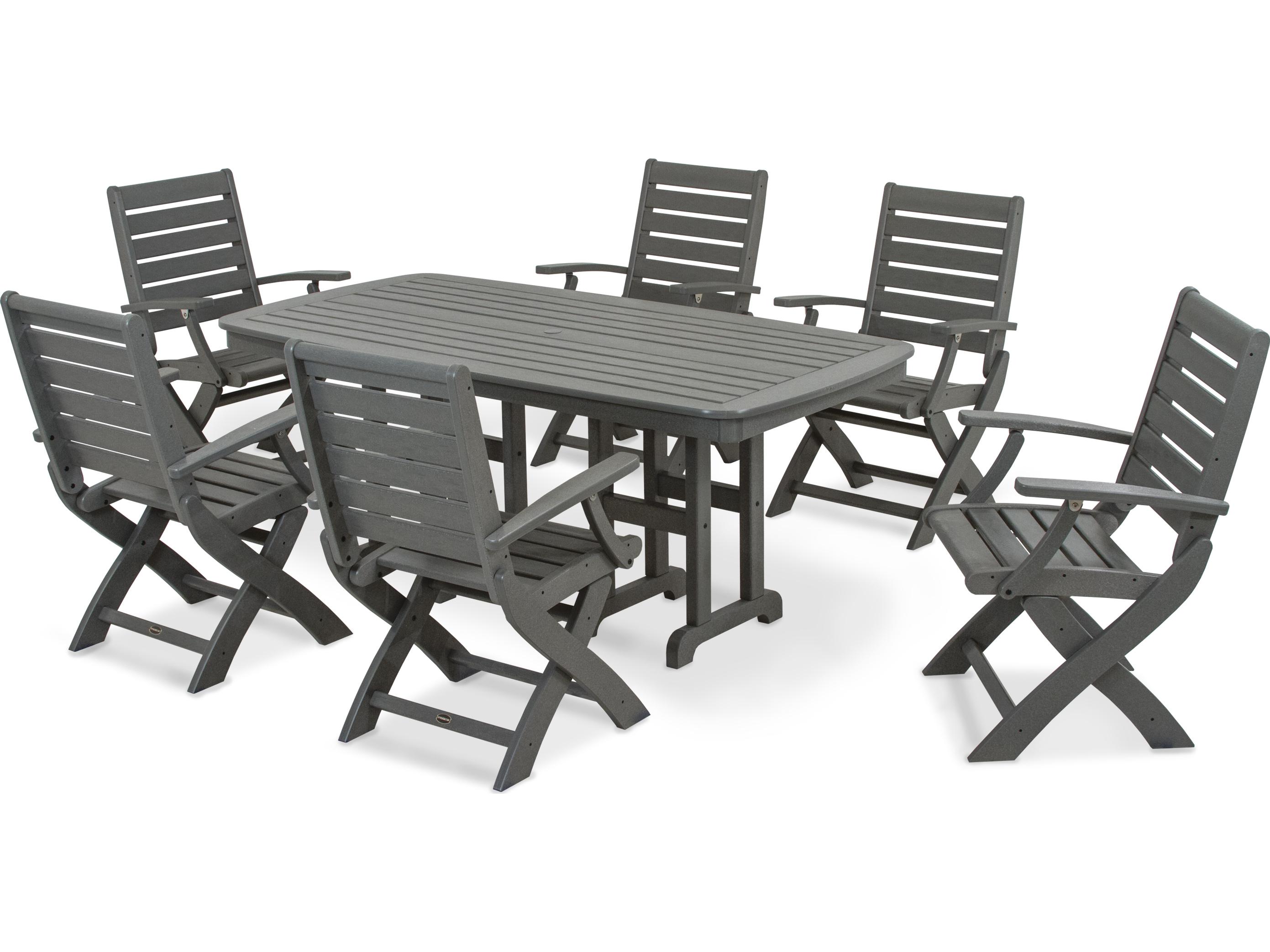 POLYWOOD® Signature Recycled Plastic 7-Piece Patio Dining Set