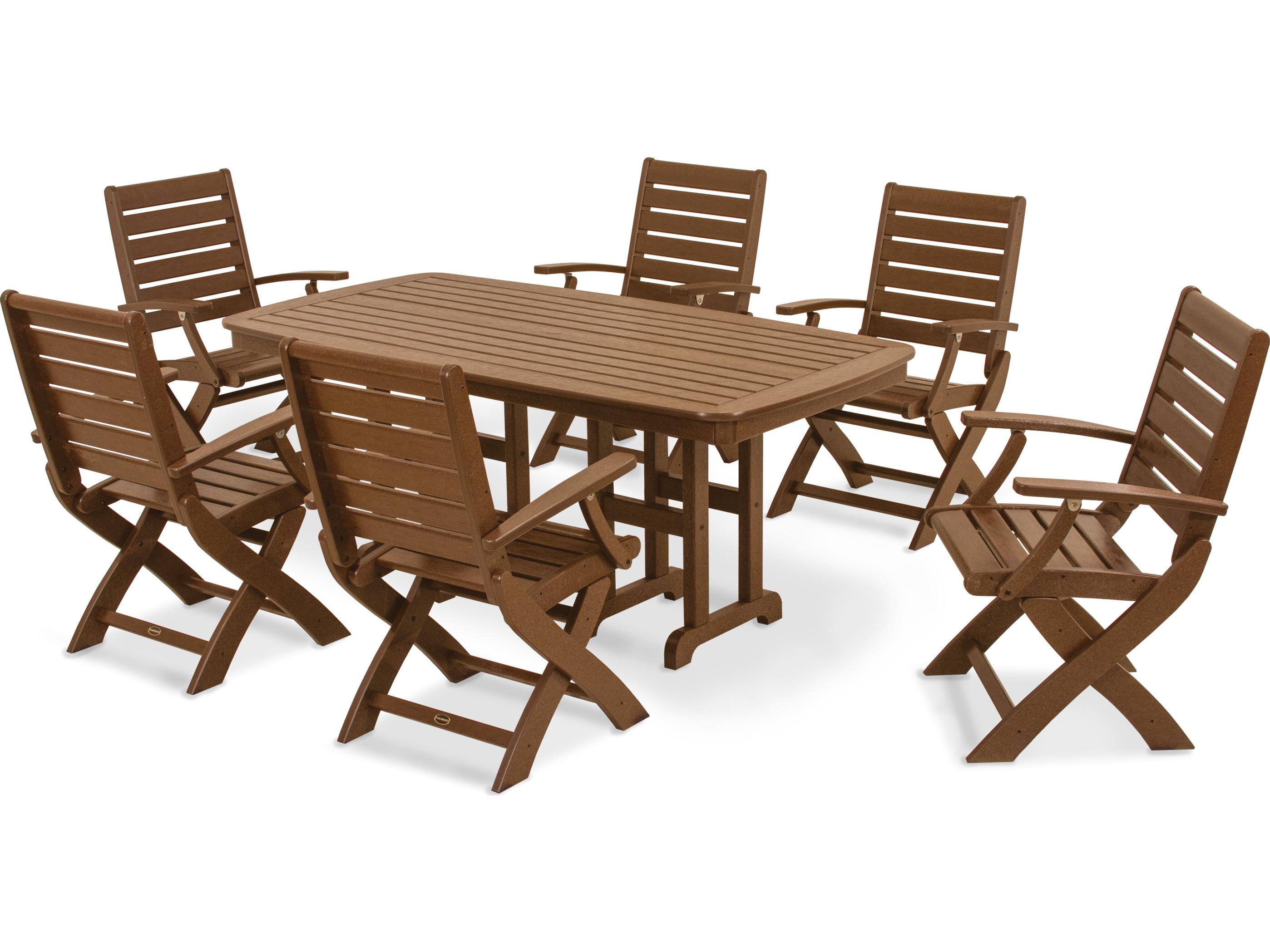 POLYWOOD® Signature Recycled Plastic 7-Piece Patio Dining Set