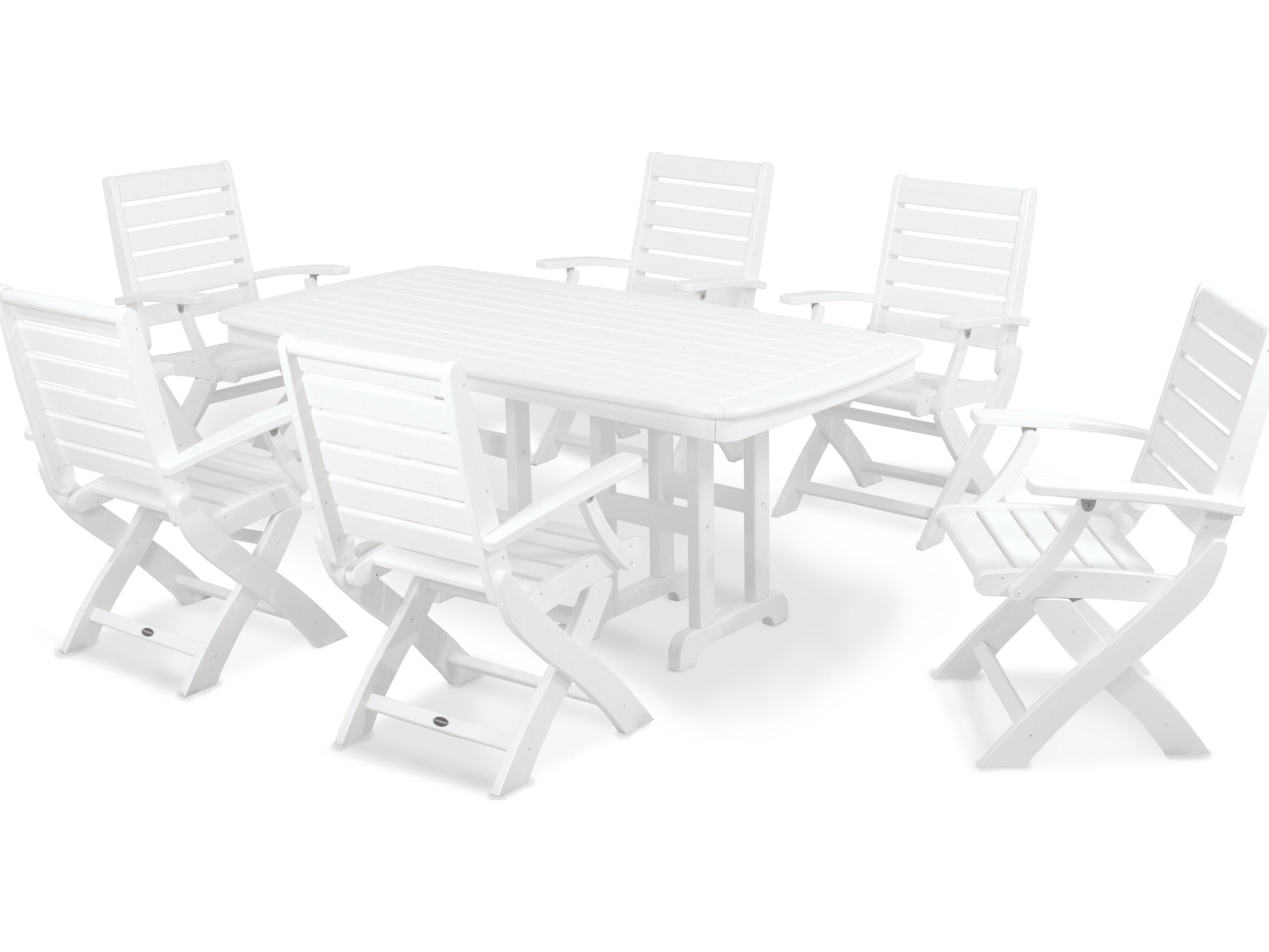POLYWOOD® Signature Recycled Plastic 7-Piece Patio Dining Set