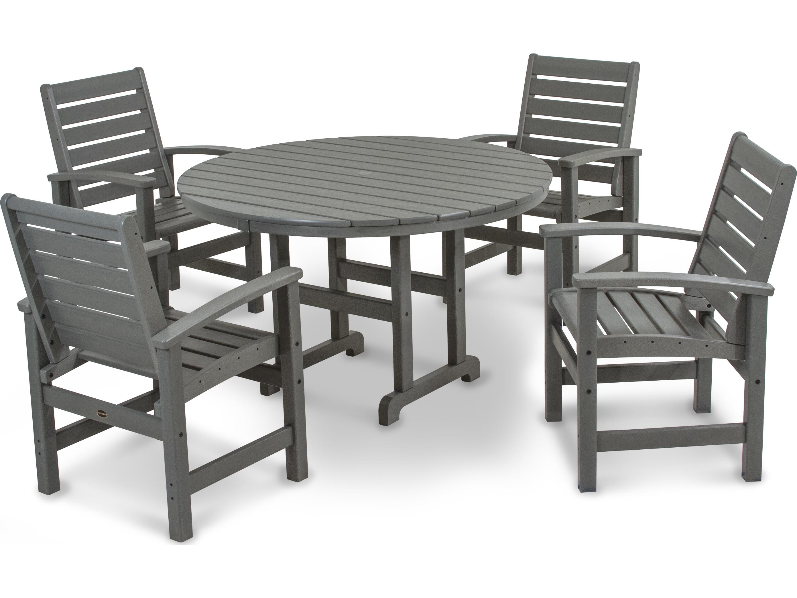 POLYWOOD® Signature Recycled Plastic 5-Piece Outdoor Dining Set