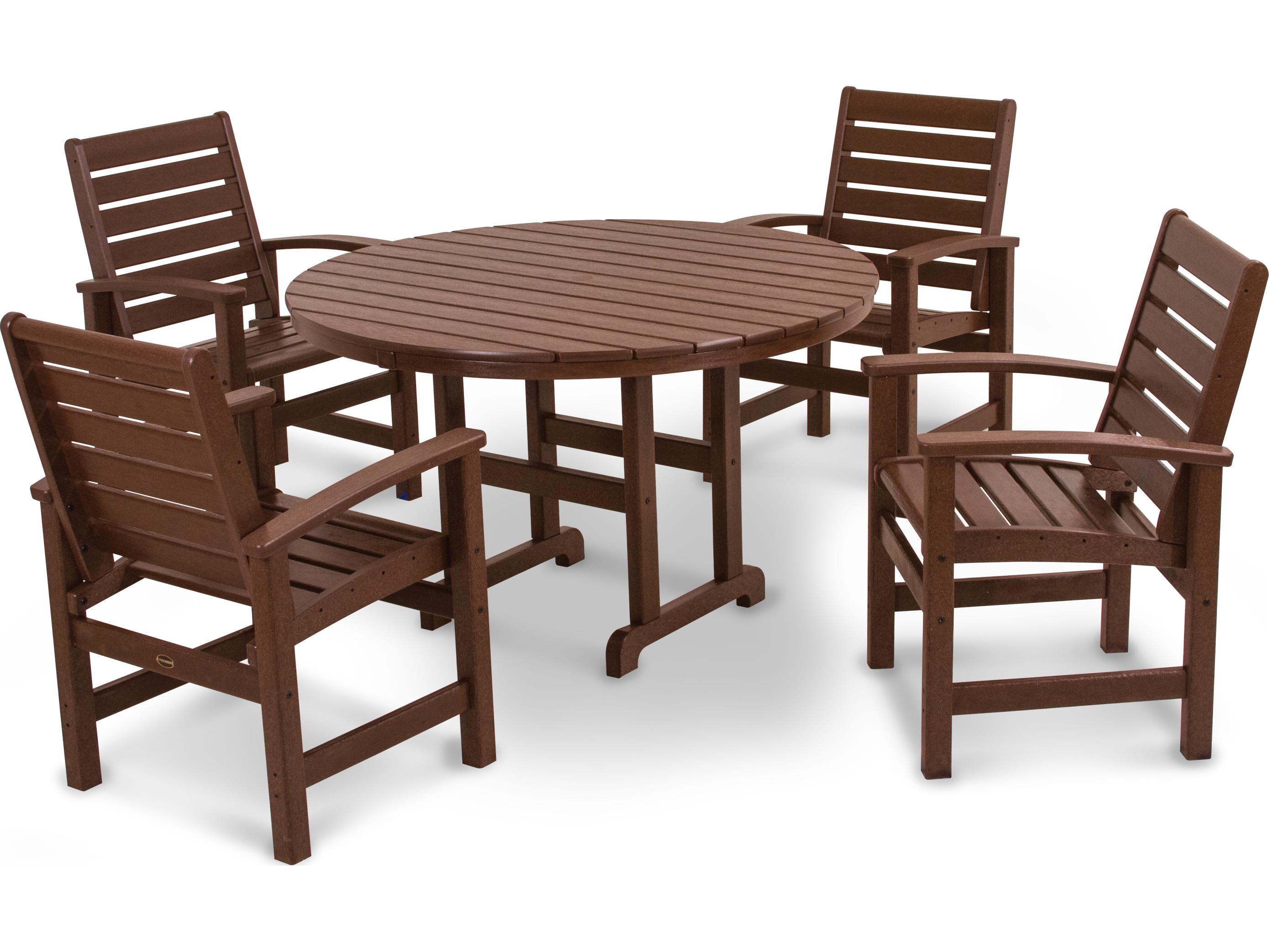 POLYWOOD® Signature Recycled Plastic 5-Piece Outdoor Dining Set