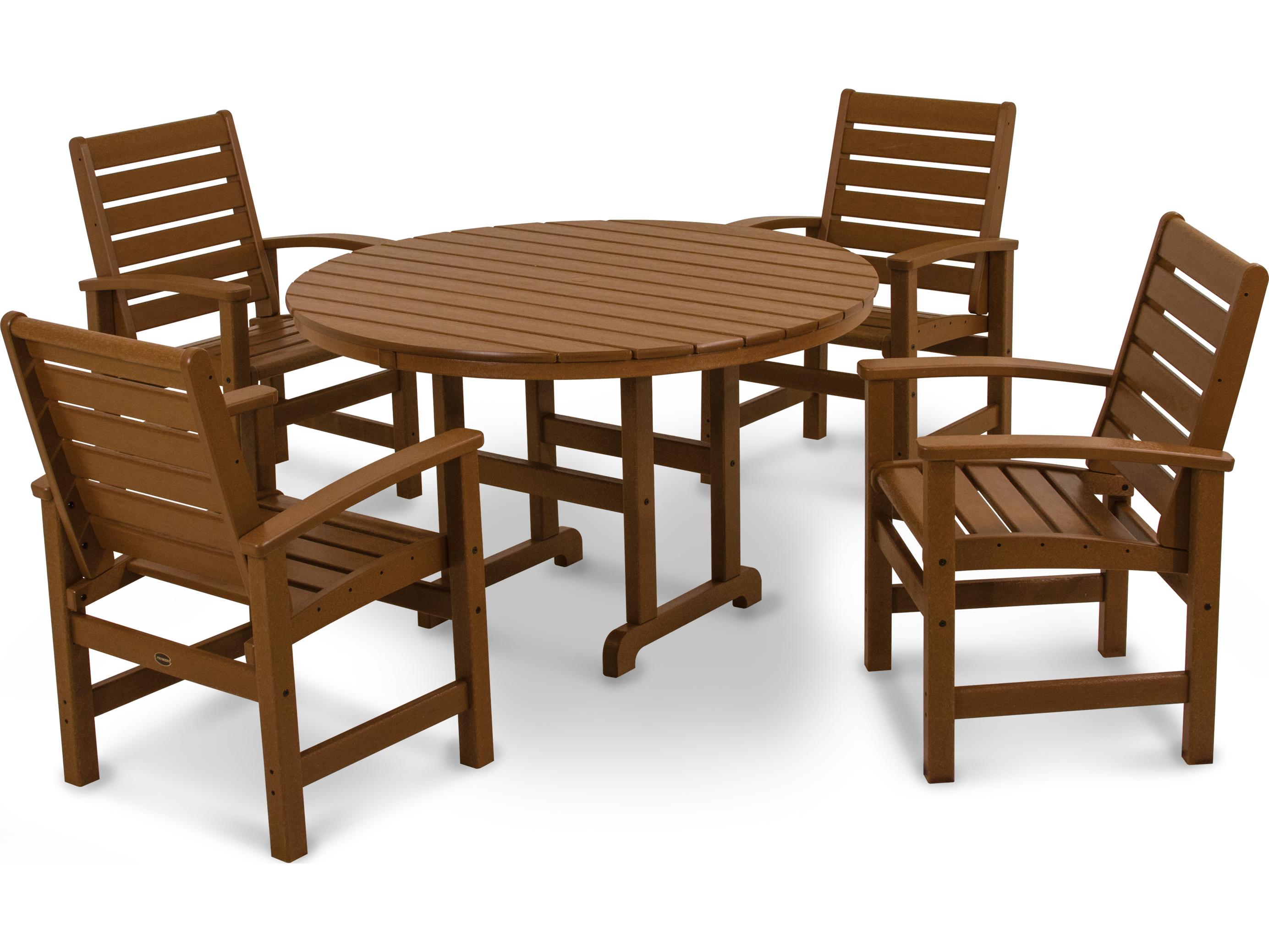 POLYWOOD® Signature Recycled Plastic 5-Piece Outdoor Dining Set