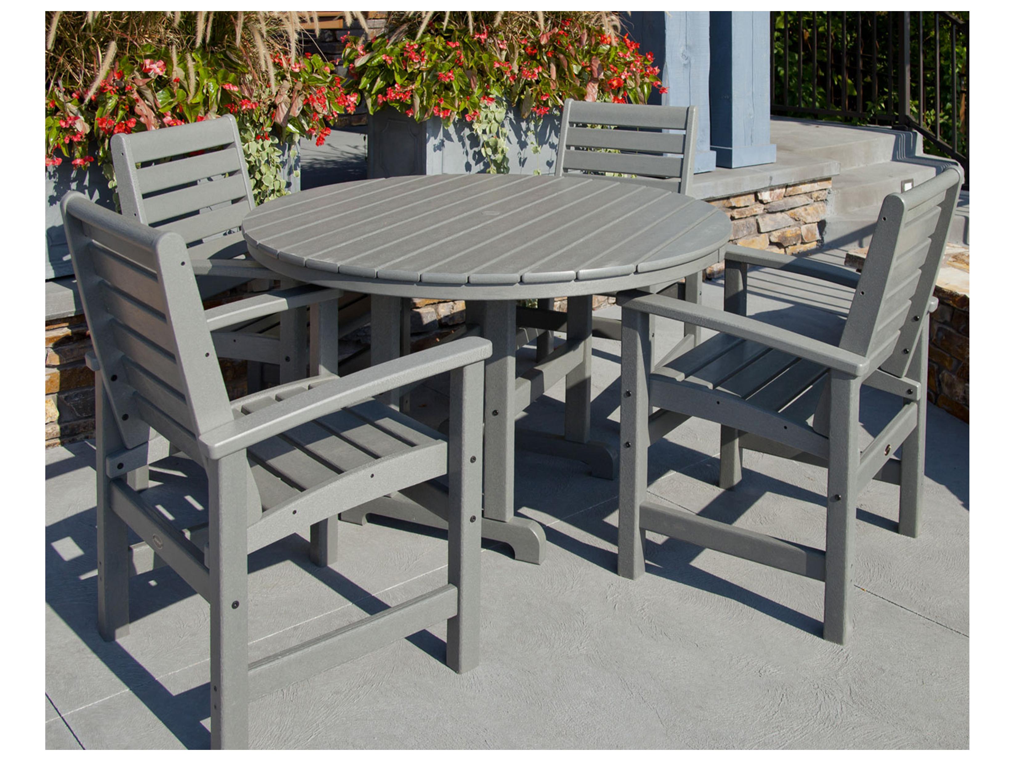 POLYWOOD® Signature Recycled Plastic 5-Piece Outdoor Dining Set