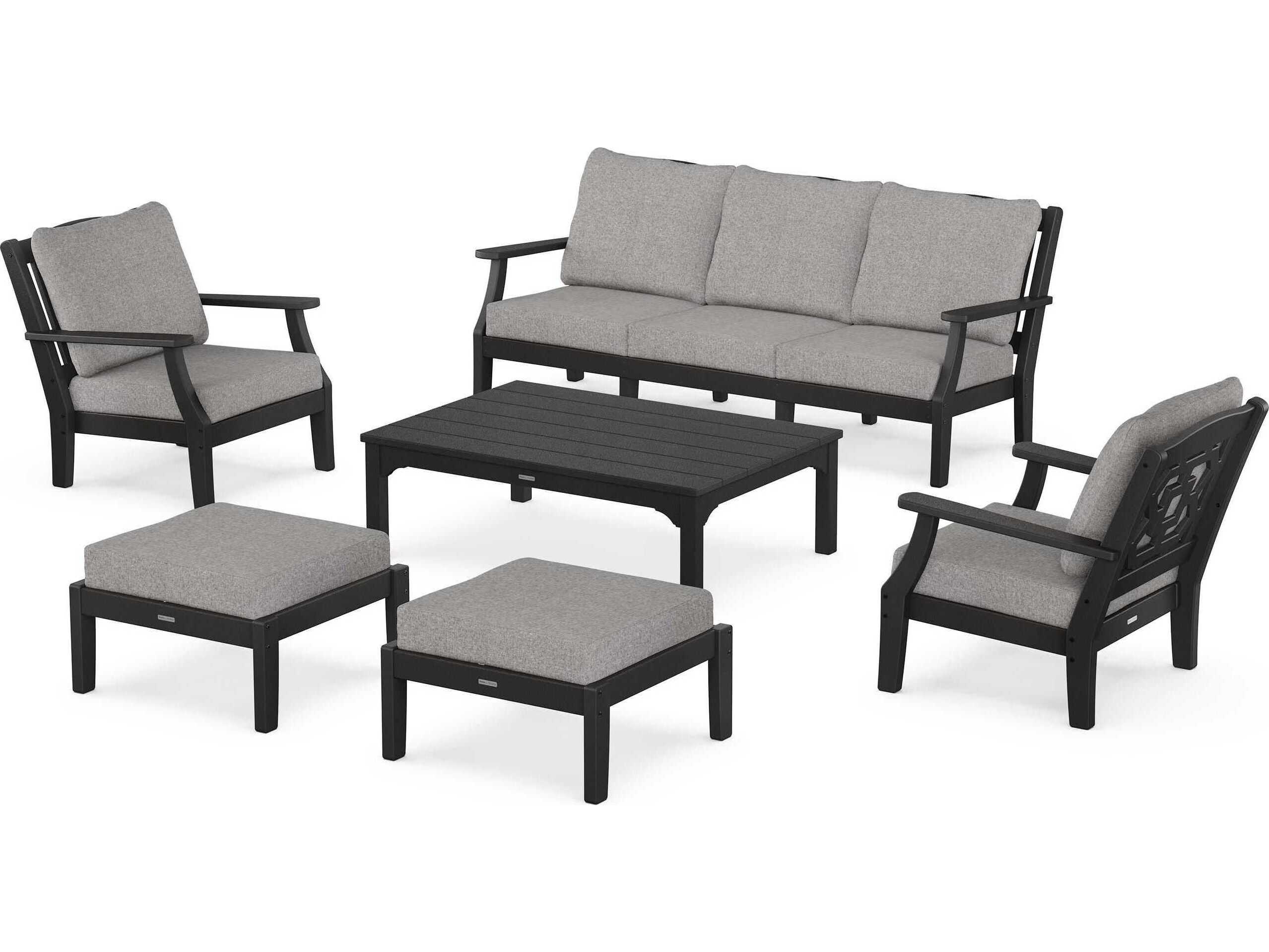 POLYWOOD® Martha Stewart Chinoiserie 6-Piece Lounge Sofa Set