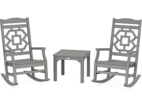 POLYWOOD® Martha Stewart Chinoiserie 3-Piece Rocking Chair Set