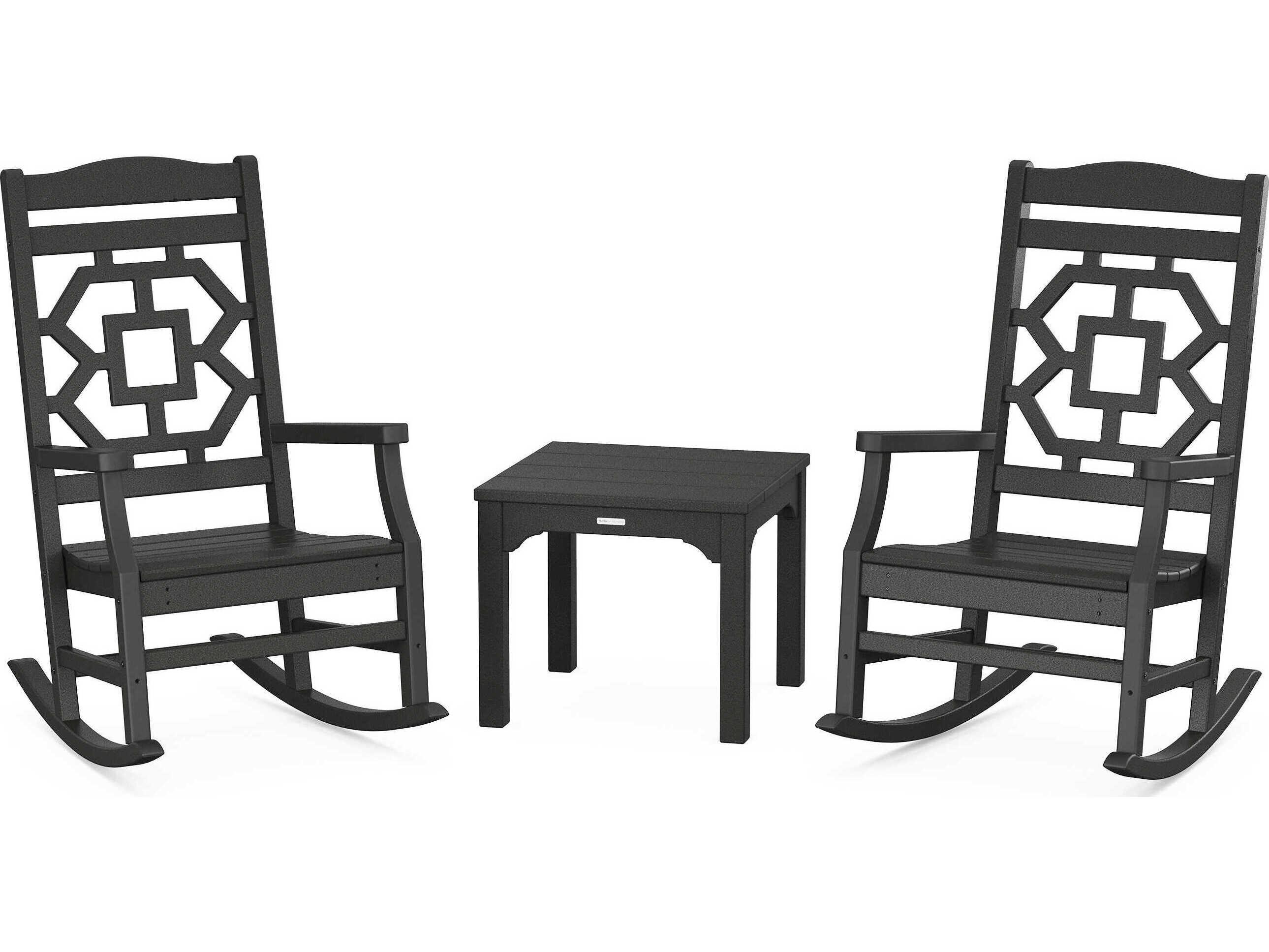 POLYWOOD® Martha Stewart Chinoiserie 3-Piece Rocking Chair Set