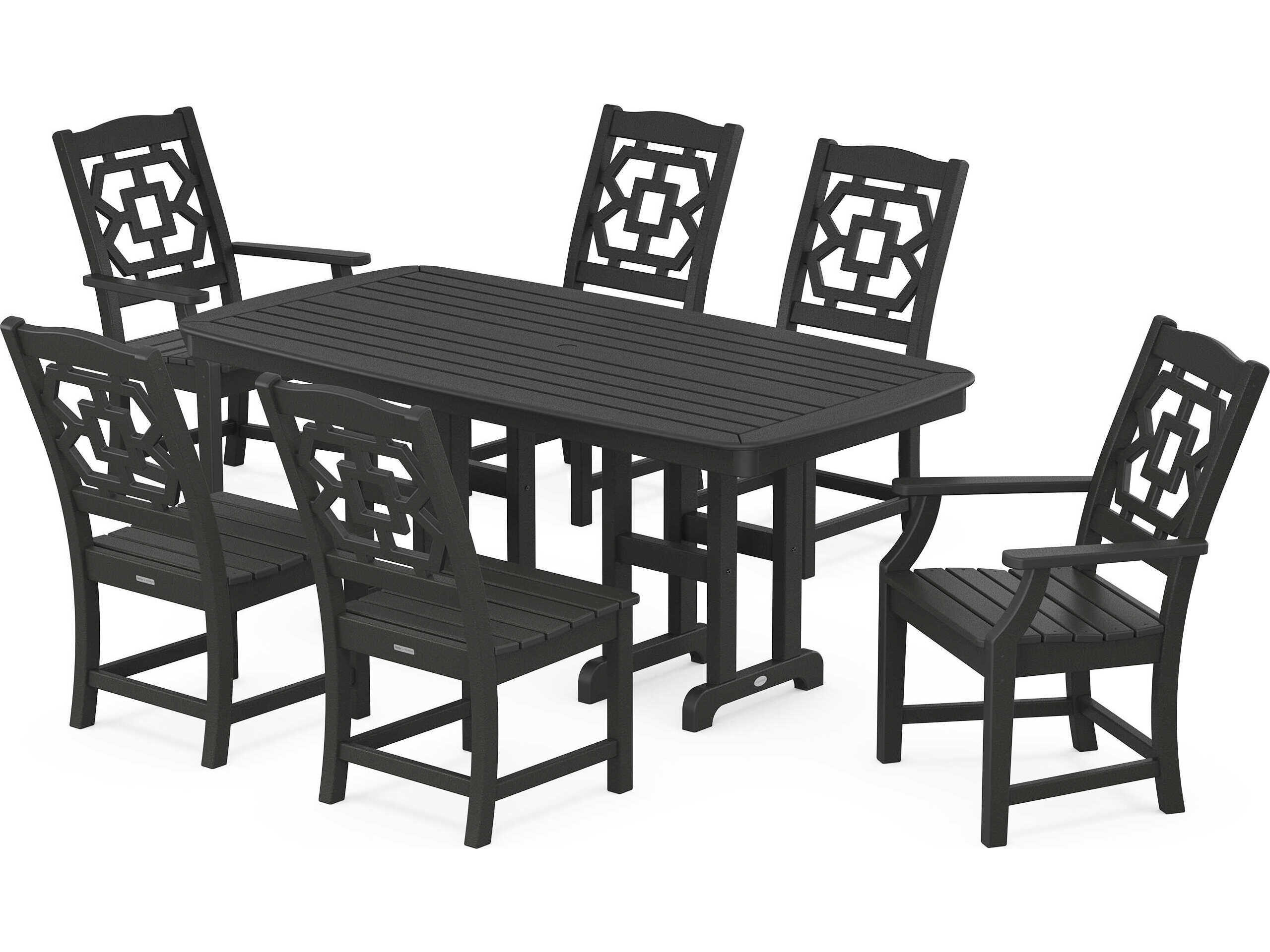 POLYWOOD® Martha Stewart Chinoiserie 7-Piece Outdoor Dining Set