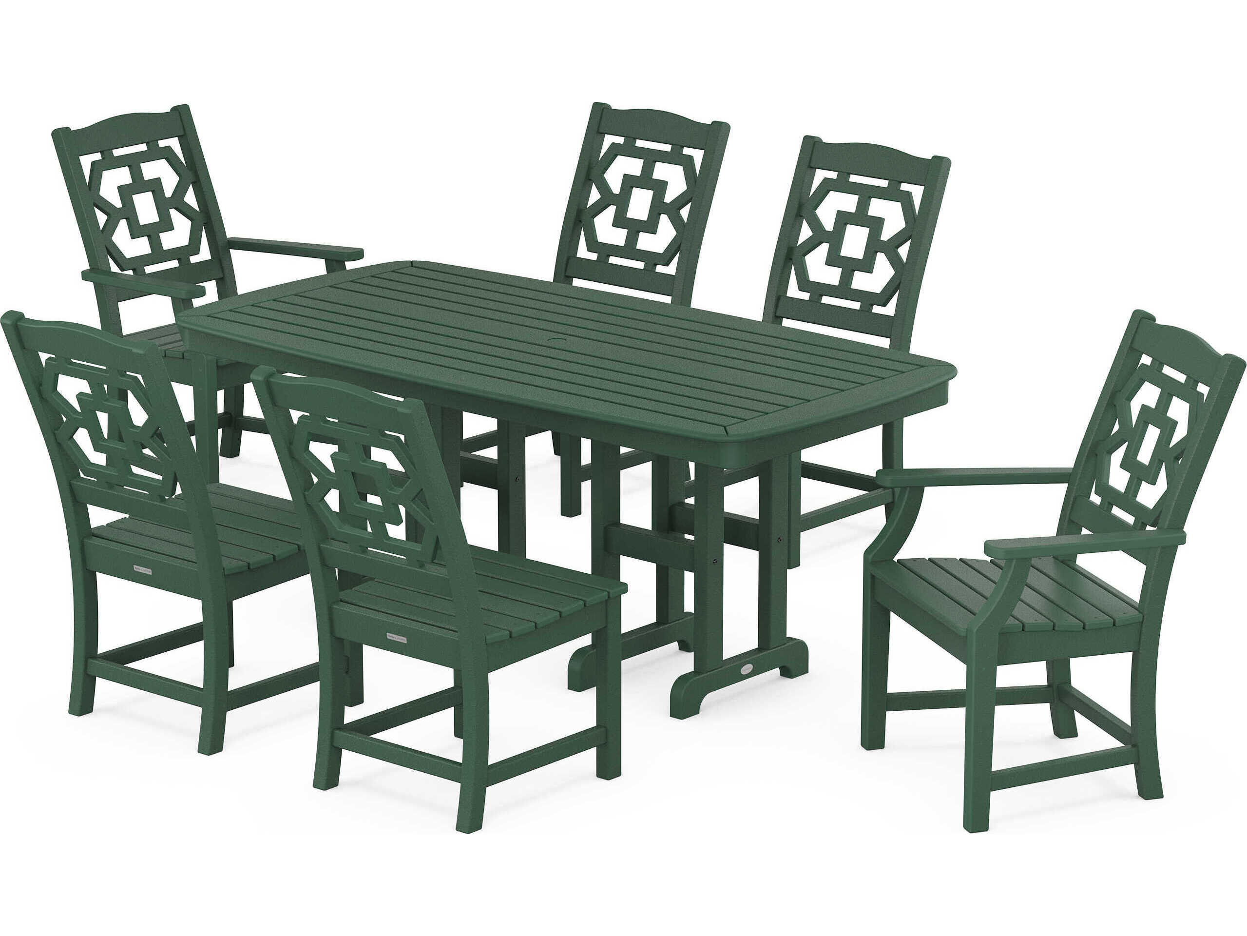 POLYWOOD® Martha Stewart Chinoiserie 7-Piece Outdoor Dining Set