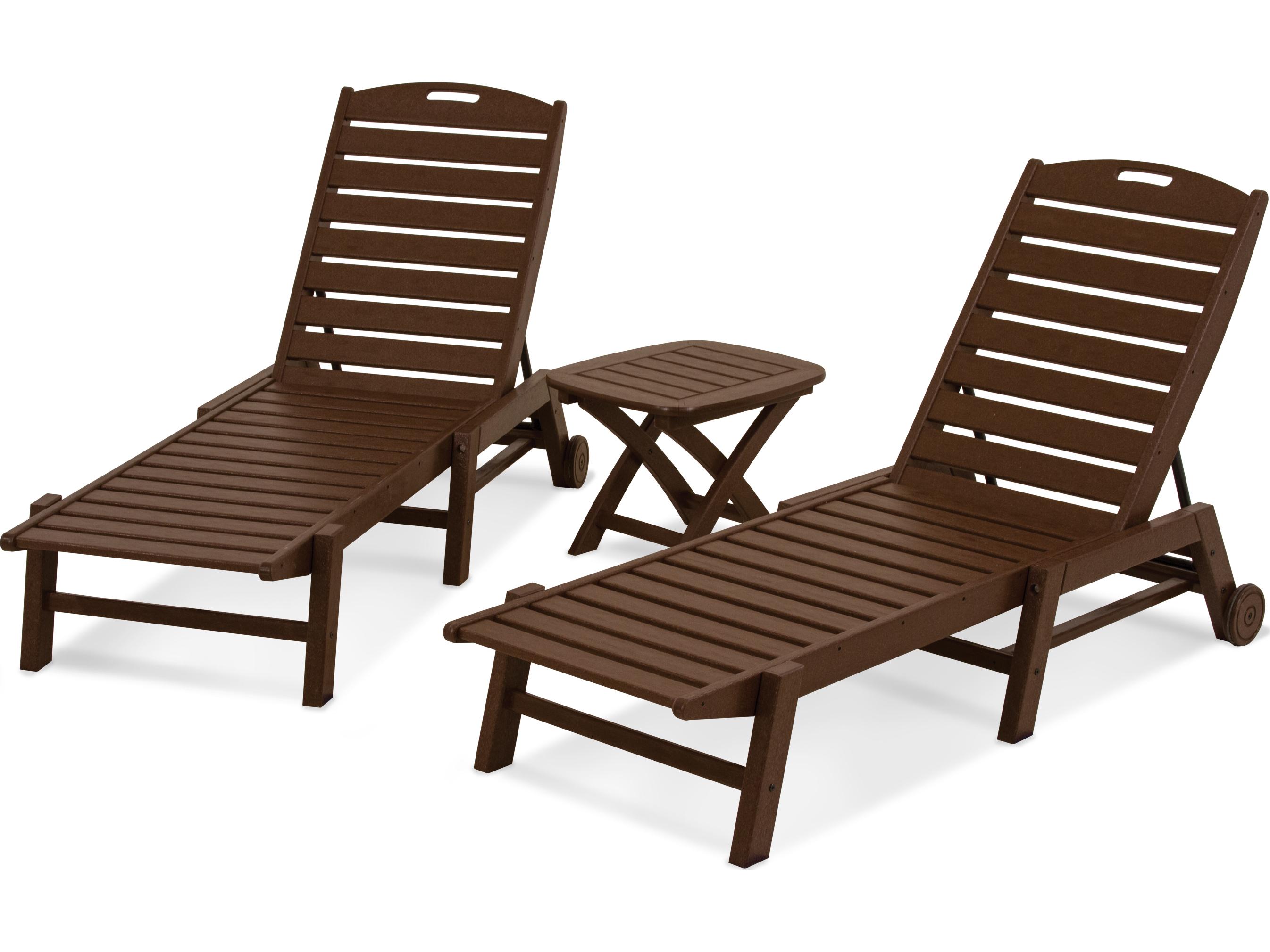 POLYWOOD® Nautical Recycled Plastic 3-Piece Chaise Set