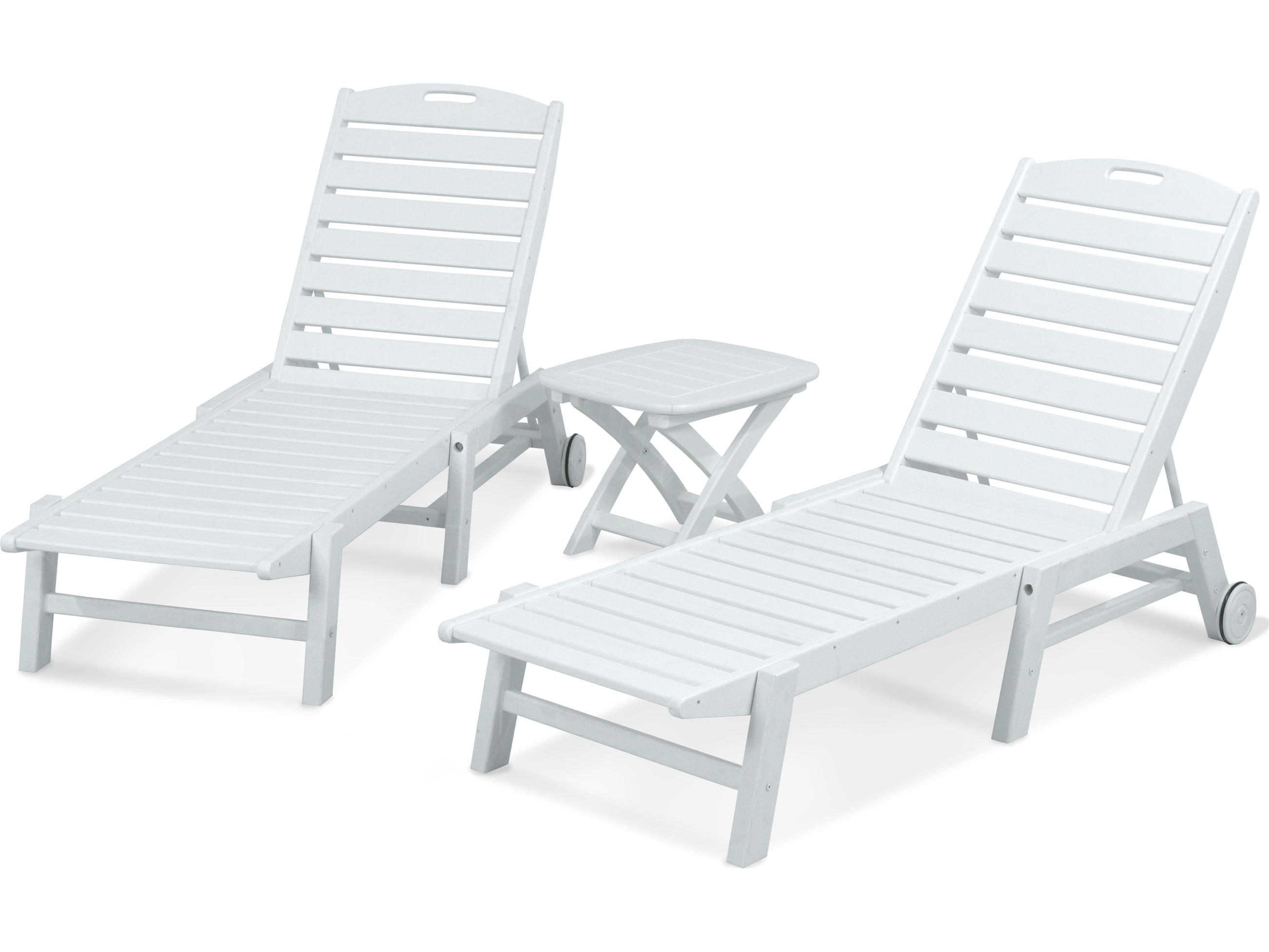 POLYWOOD® Nautical Recycled Plastic 3-Piece Chaise Set