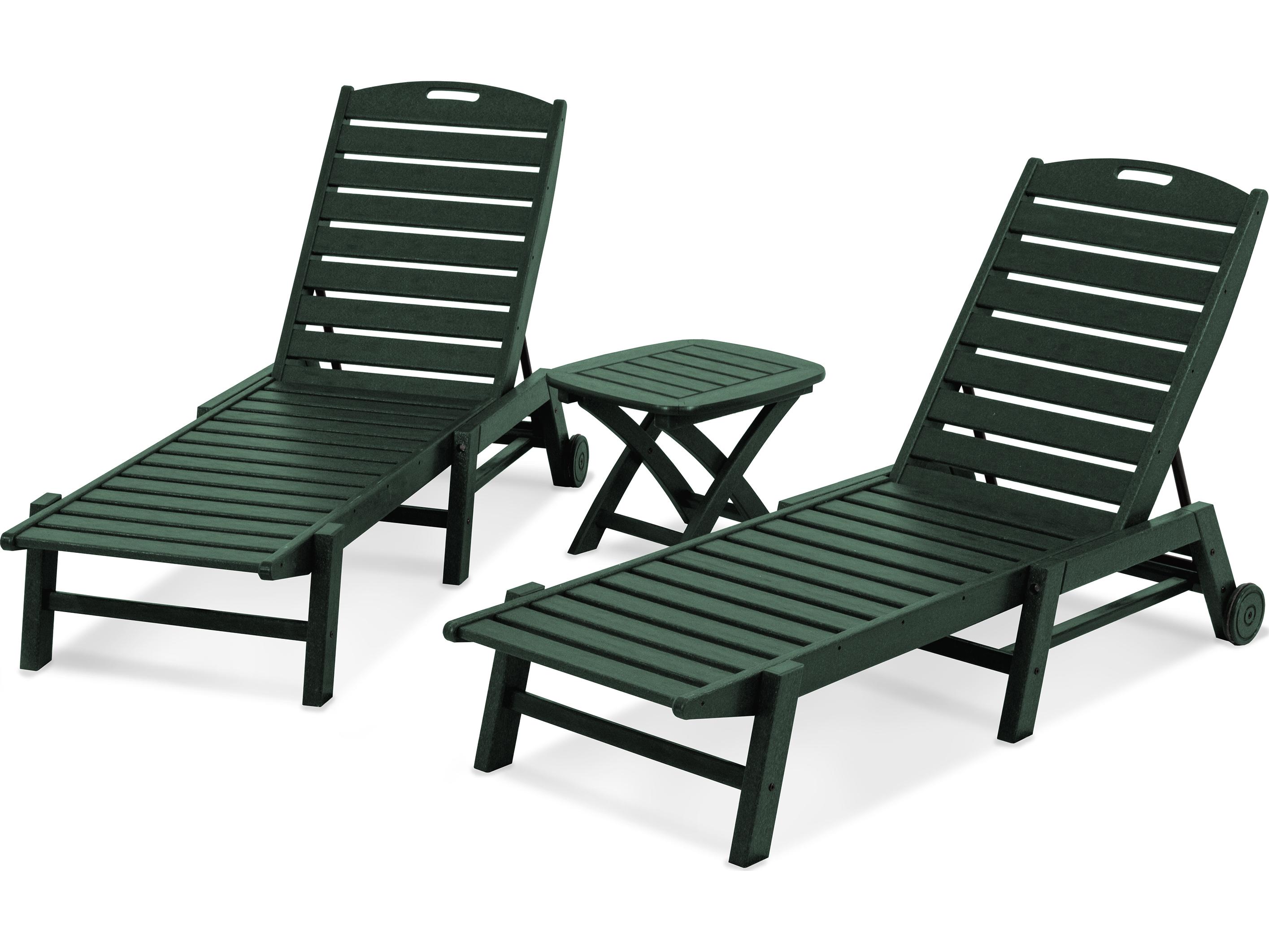 POLYWOOD® Nautical Recycled Plastic 3-Piece Chaise Set