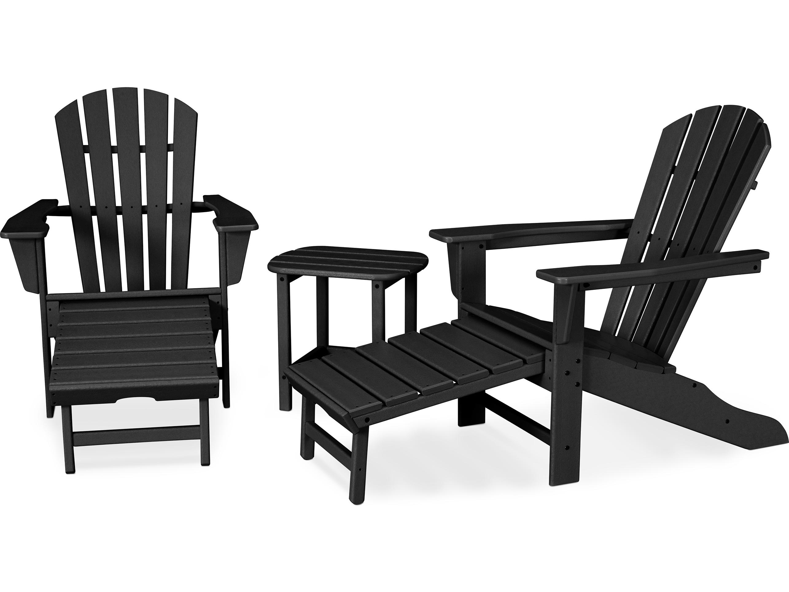 POLYWOOD® South Beach Recycled Plastic 3-Piece Ultimate Adirondack Patio Lounge Set