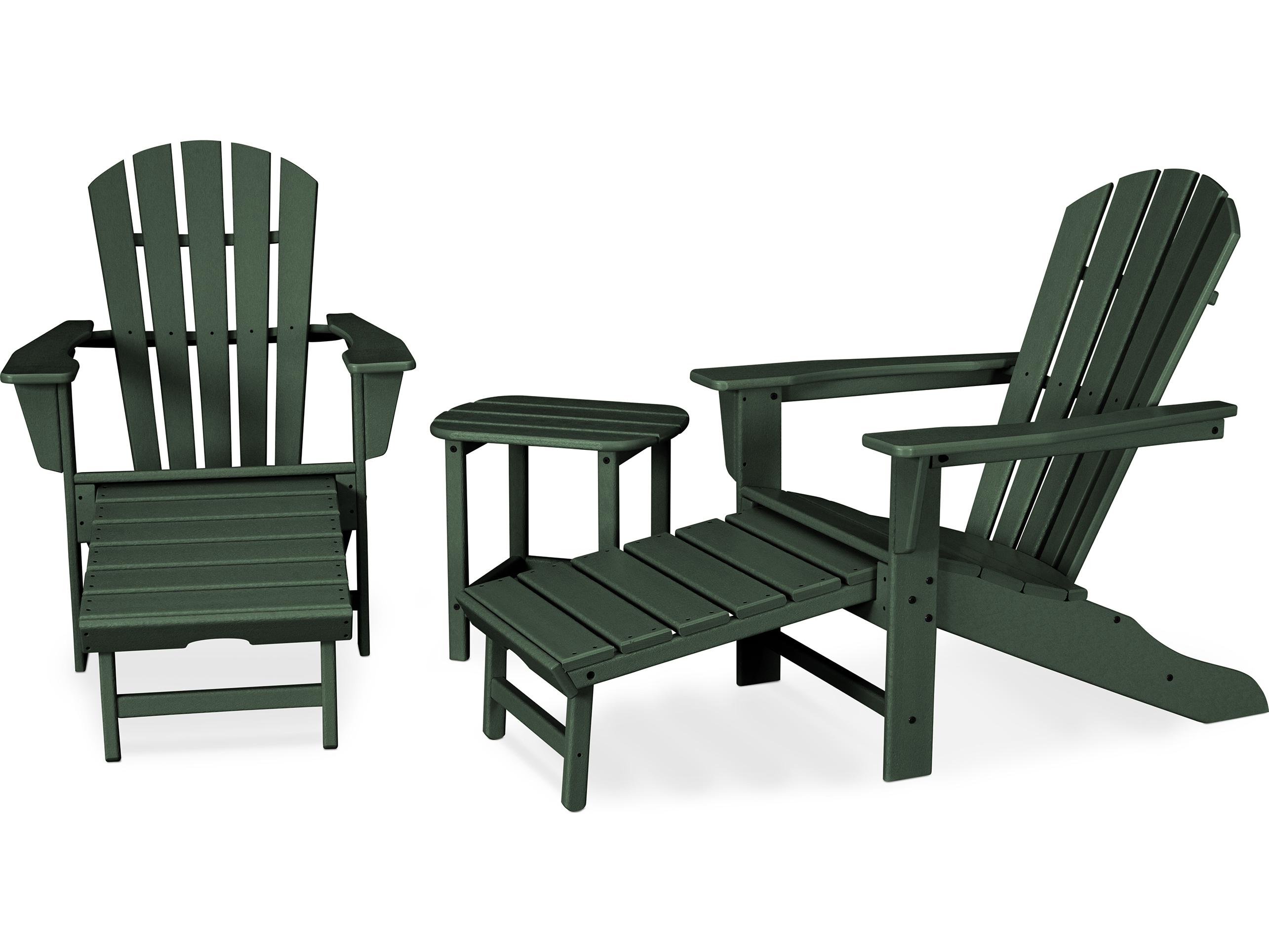 POLYWOOD® South Beach Recycled Plastic 3-Piece Ultimate Adirondack Patio Lounge Set