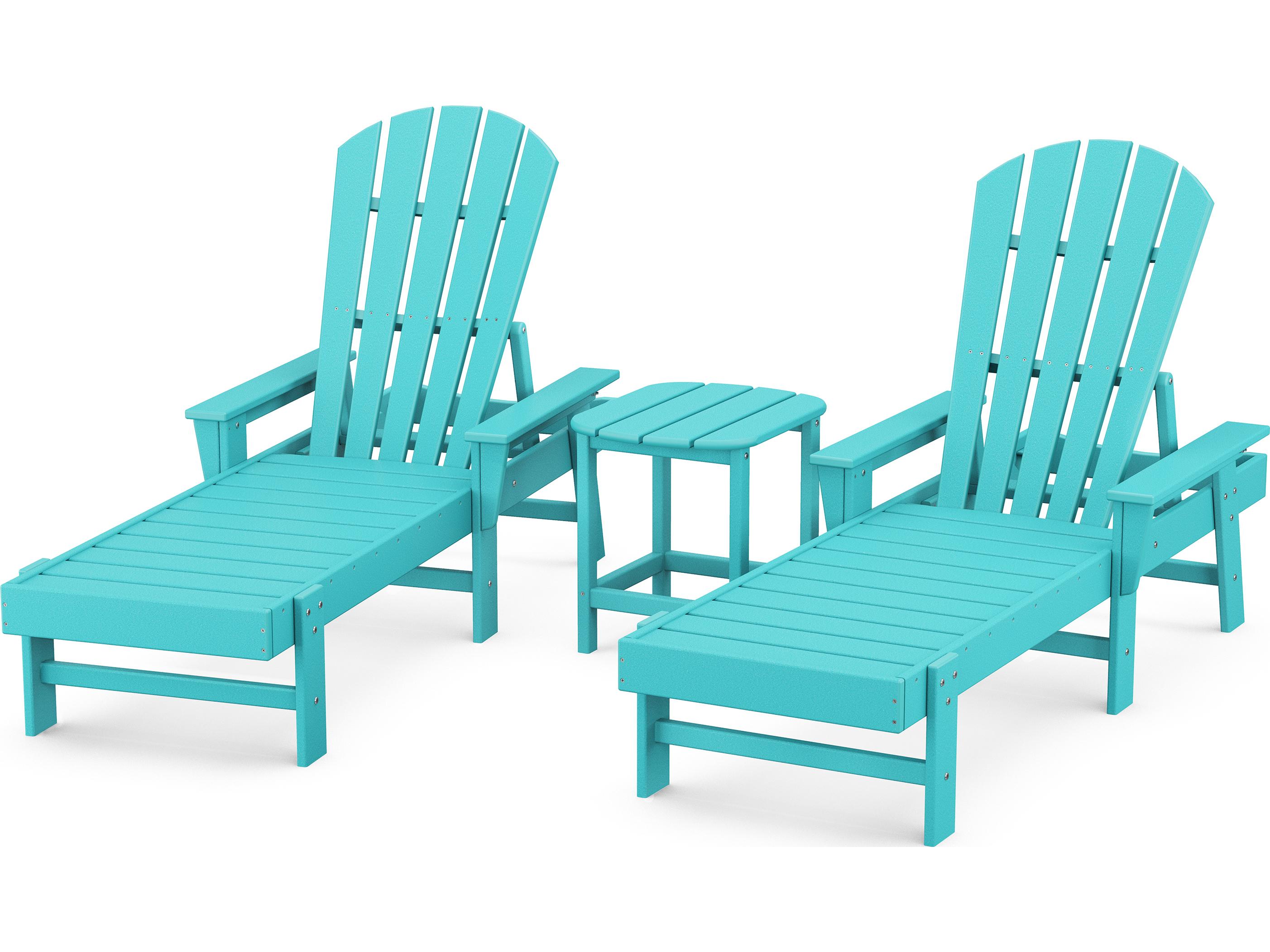 POLYWOOD® South Beach Recycled Plastic 3-Piece Outdoor Lounge Set