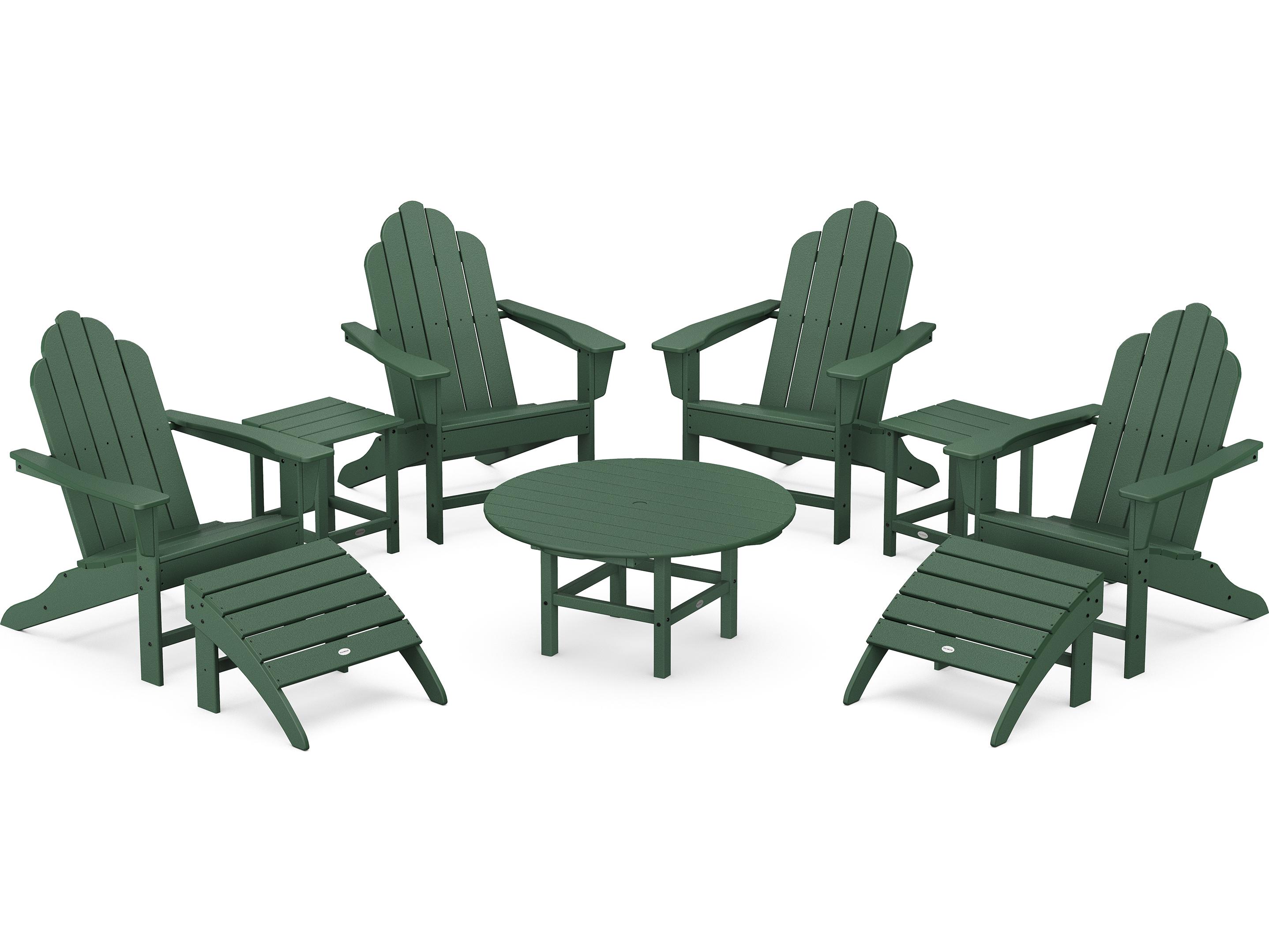 POLYWOOD® Long Island Recycled Plastic Adirondack 9-Piece Conversation Group