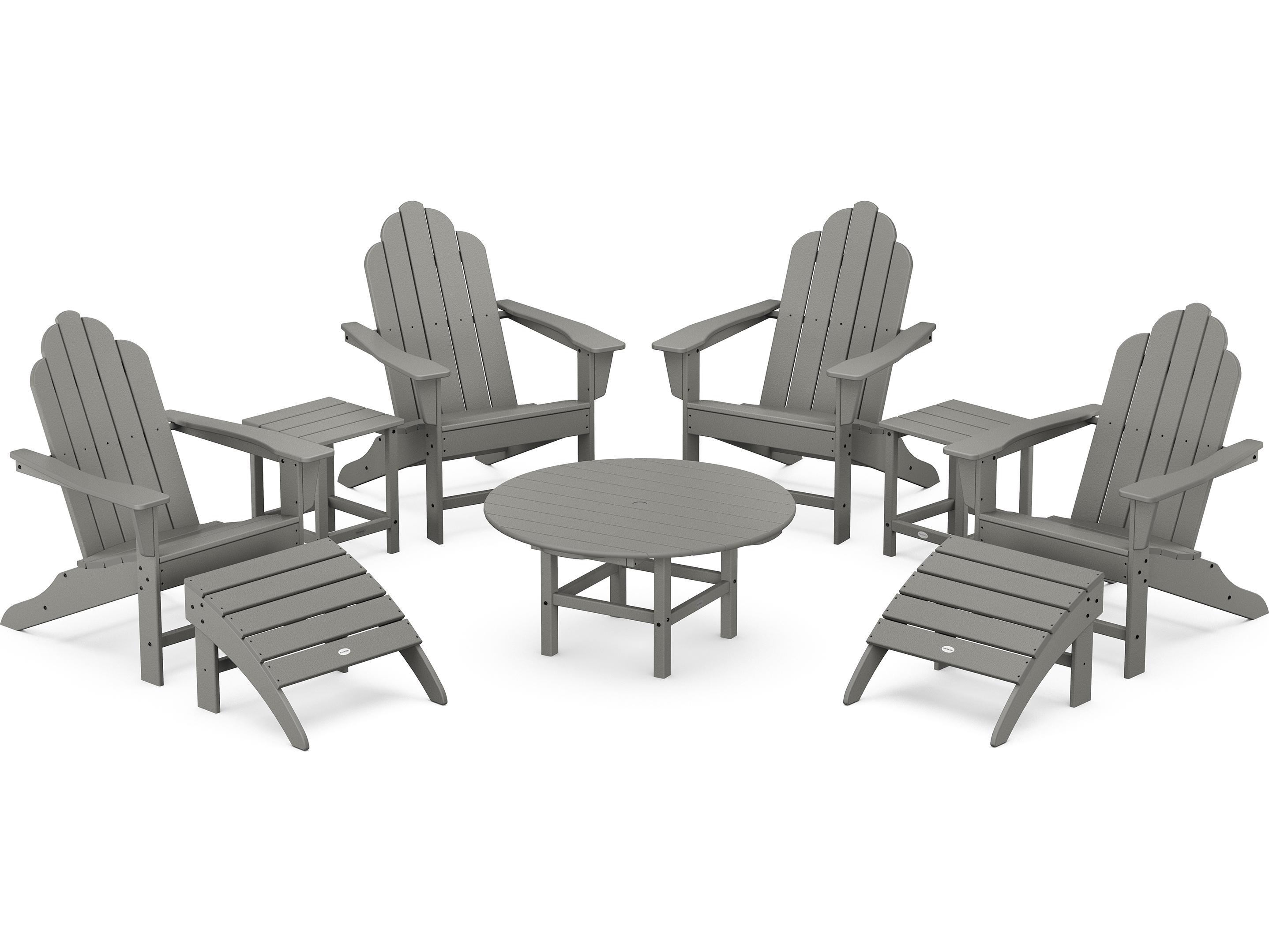 POLYWOOD® Long Island Recycled Plastic Adirondack 9-Piece Conversation Group