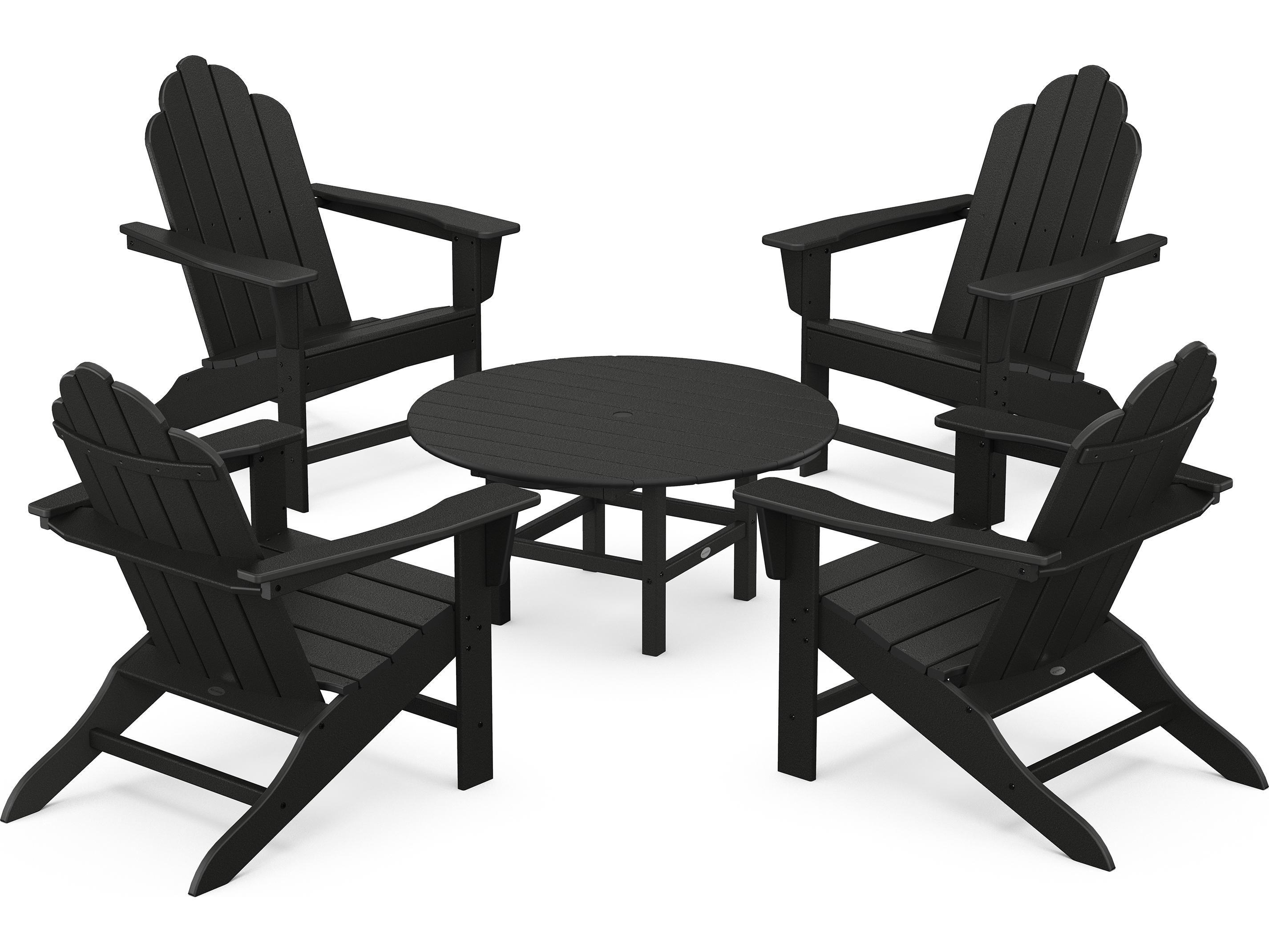 POLYWOOD® Long Island Recycled Plastic Adirondack 5-Piece Conversation Group