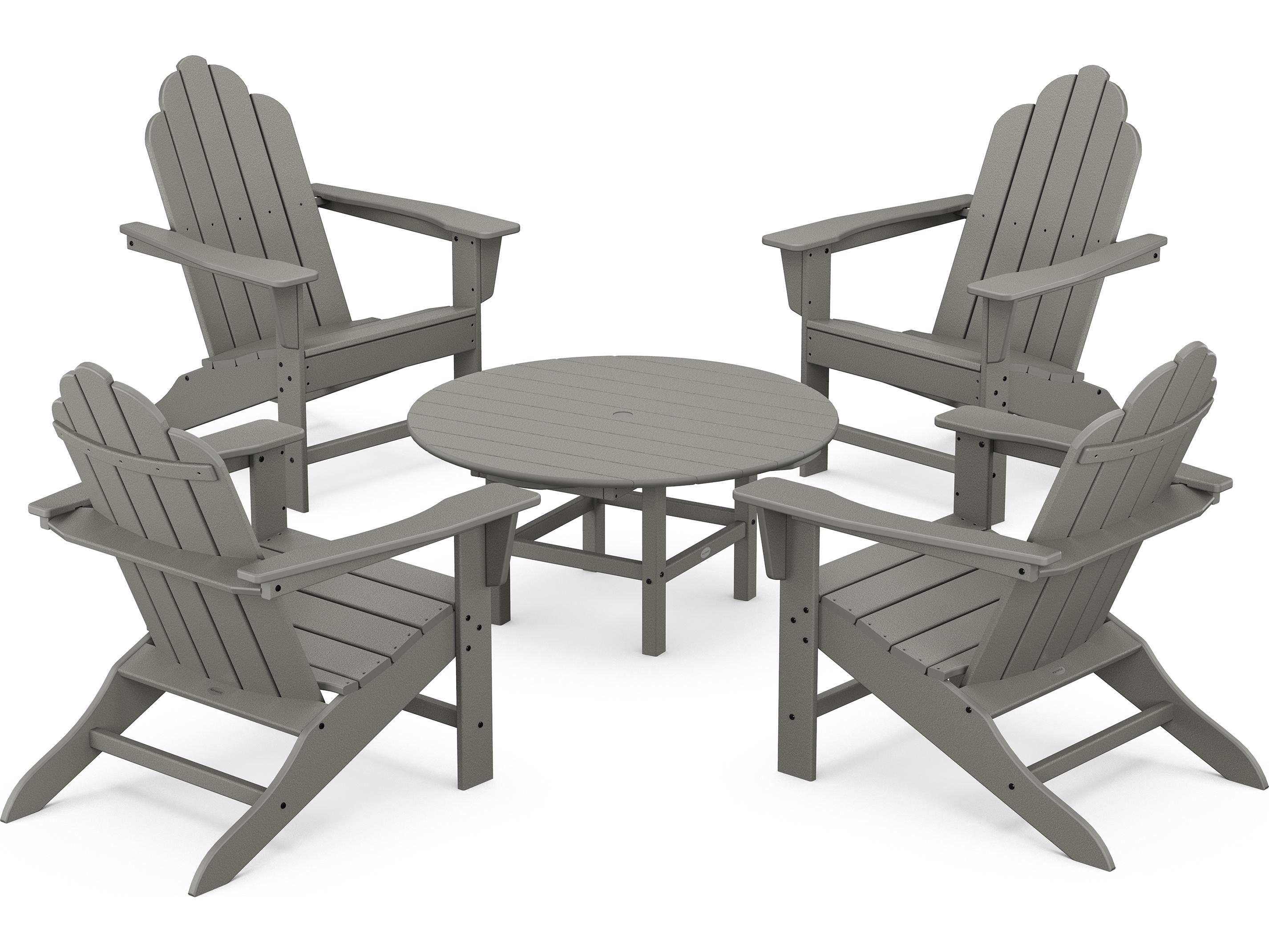 POLYWOOD® Long Island Recycled Plastic Adirondack 5-Piece Conversation Group