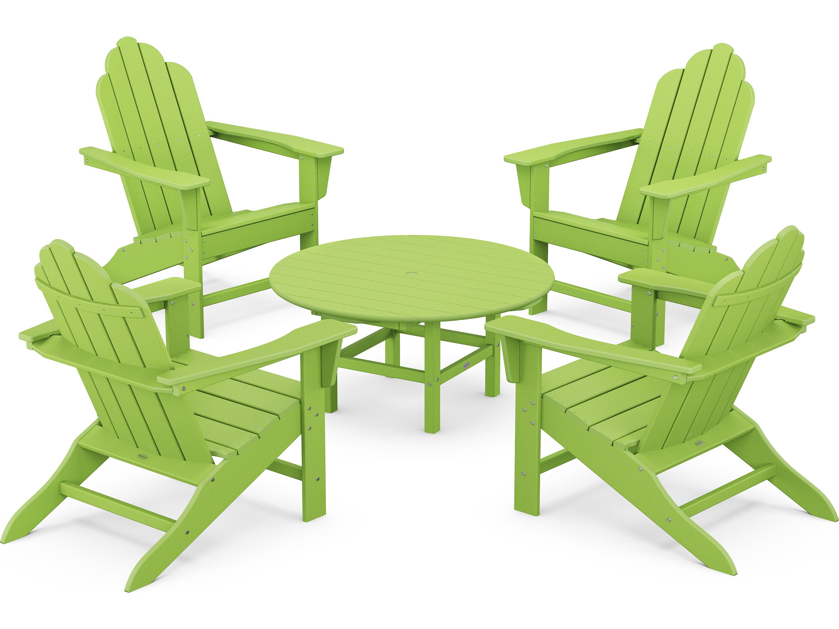 POLYWOOD® Long Island Recycled Plastic Adirondack 5-Piece Conversation Group