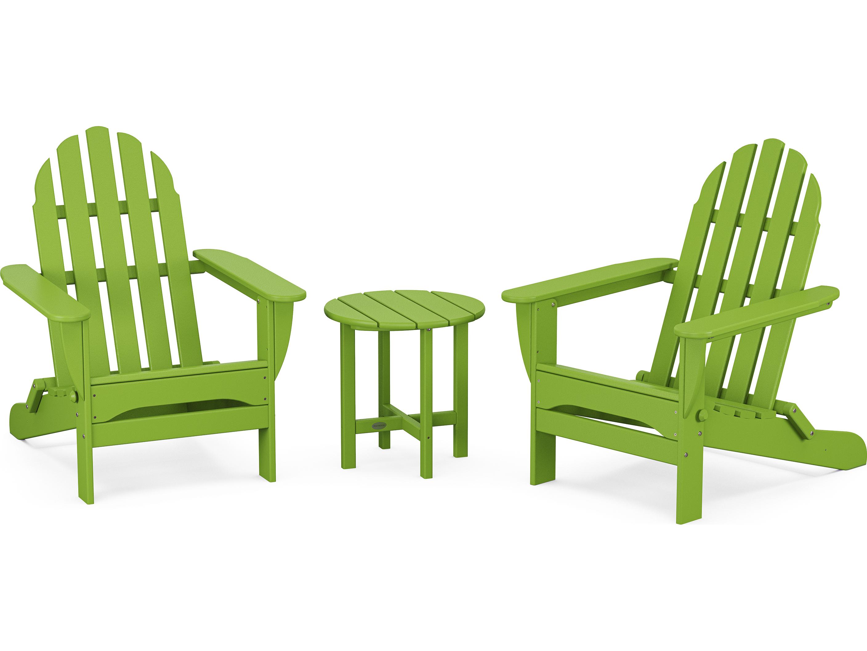 POLYWOOD® Classic Adirondack Recycled Plastic 3-Piece Patio Lounge Set