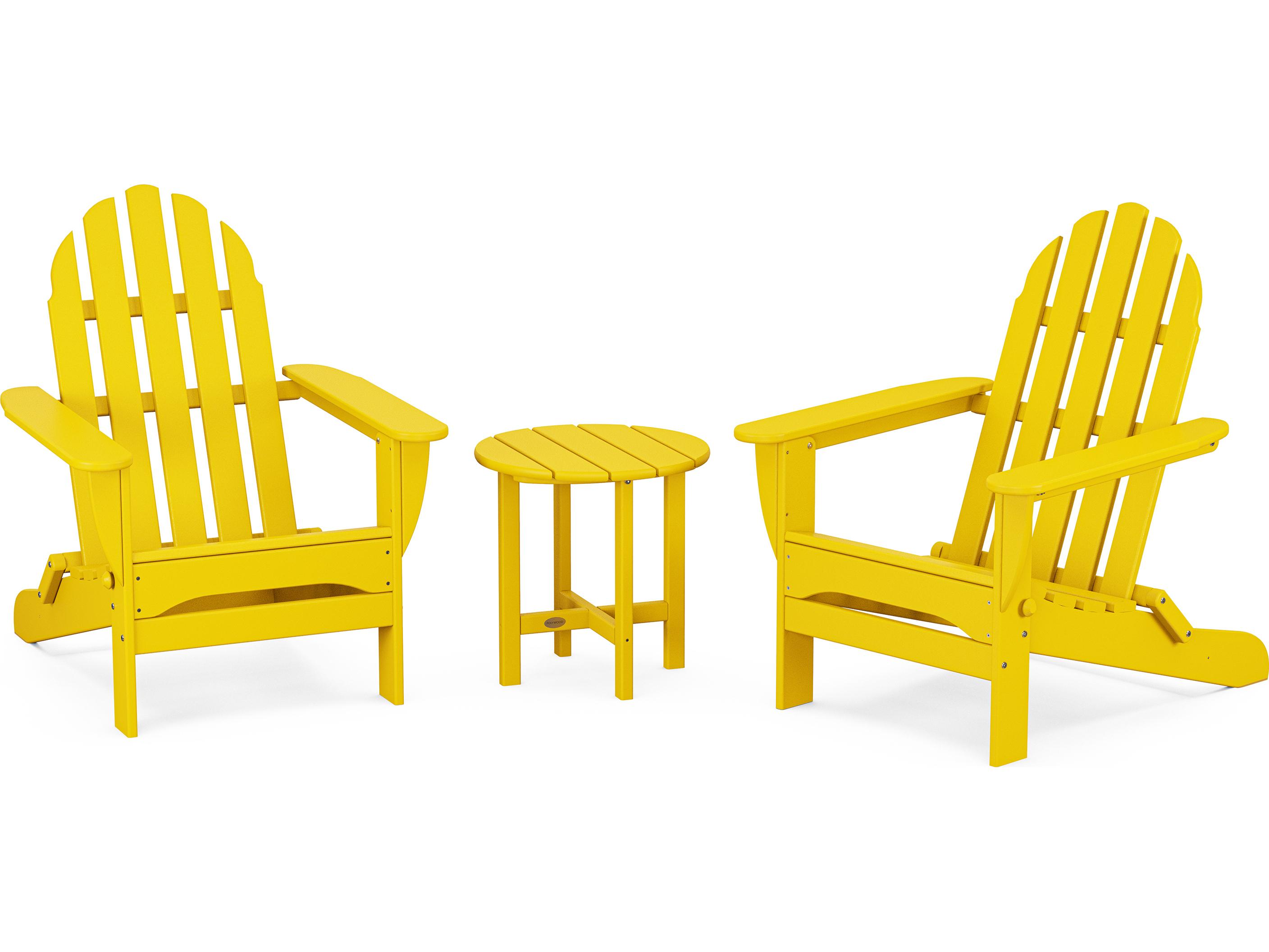 POLYWOOD® Classic Adirondack Recycled Plastic 3-Piece Patio Lounge Set