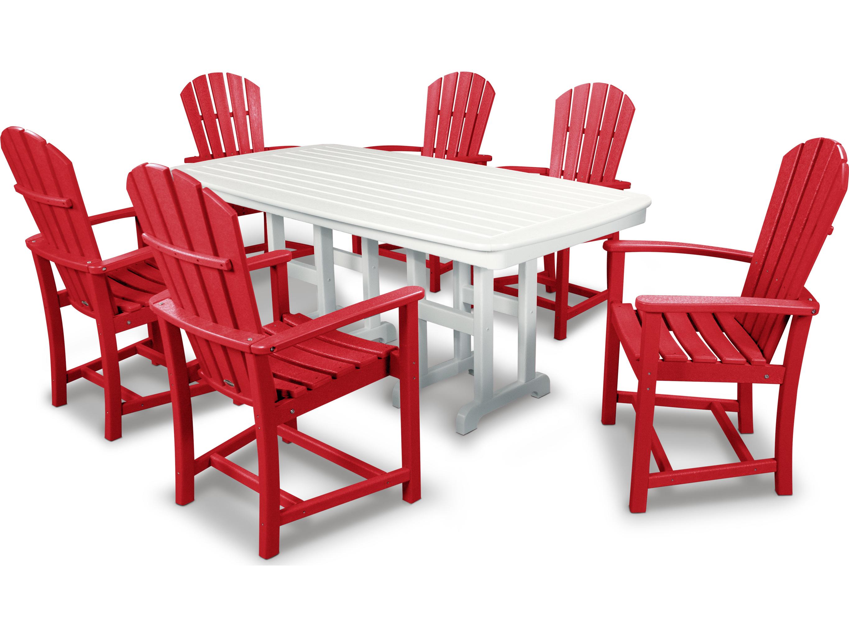 POLYWOOD® Palm Coast Recycled Plastic 7 Piece Patio Dining Set